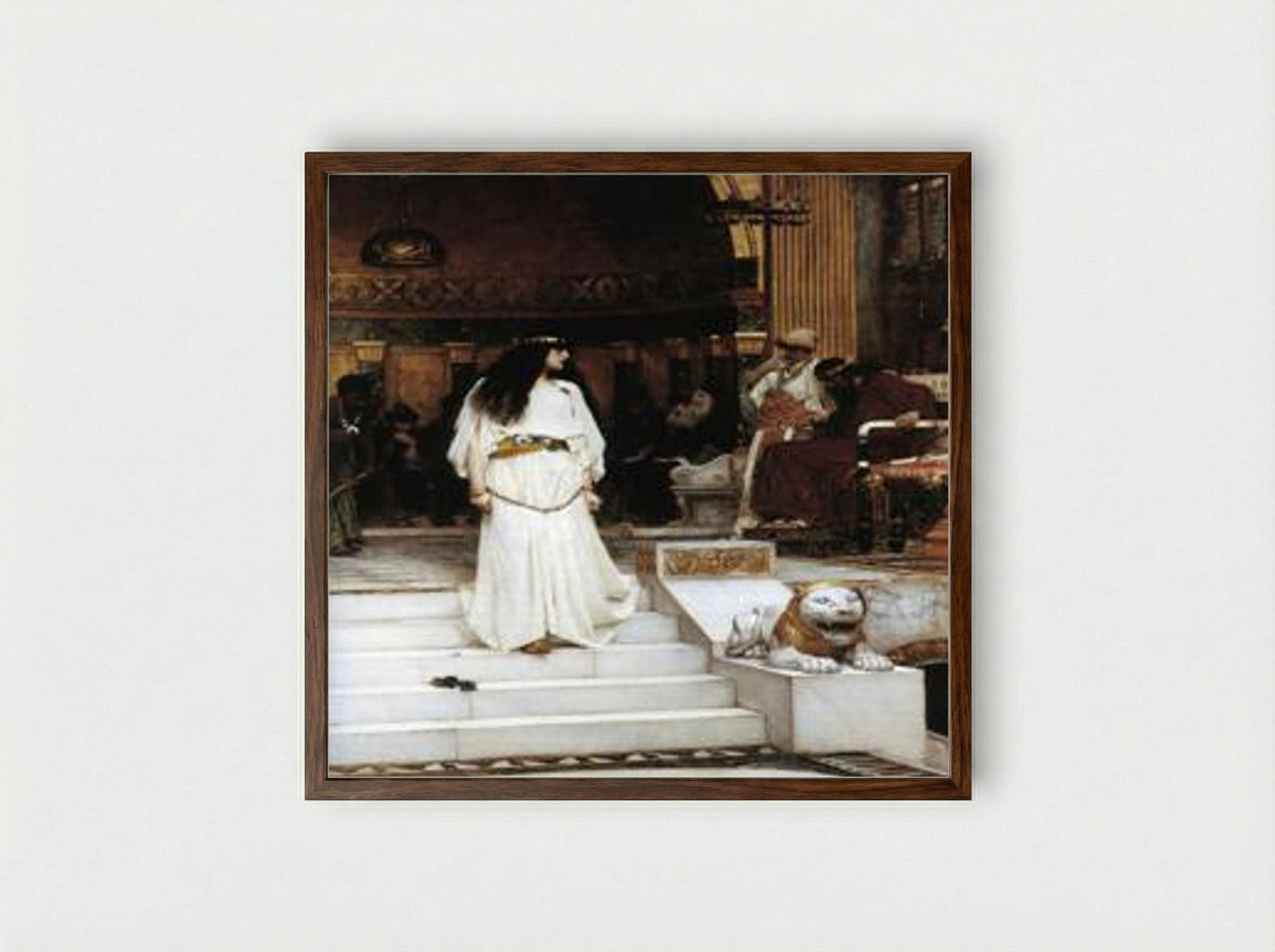 Mariamne Leaving the Judgement Seat of Herod - John William Waterhouse - Framed Print Dark Wood