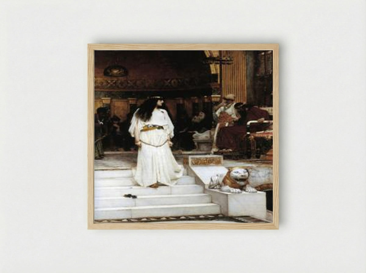 Mariamne Leaving the Judgement Seat of Herod - John William Waterhouse - Framed Print Wood
