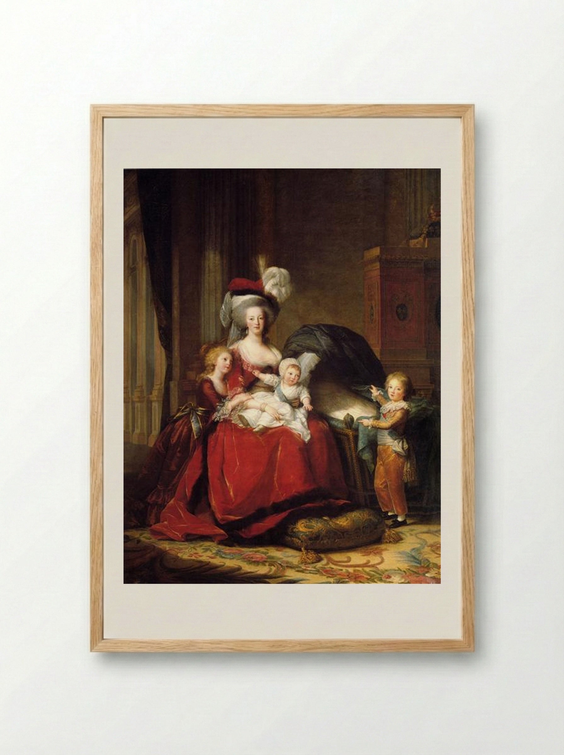 Marie Antoinette and her Children - Louise Elisabeth Vigée Le Brun - Framed Print Wood