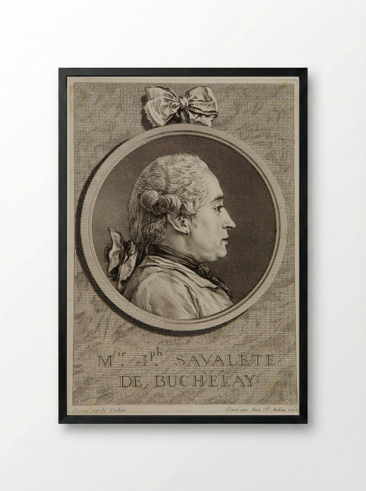 Marie Joseph Savalète de Buchelay - Augustin de Saint-Aubin - Framed Print Black