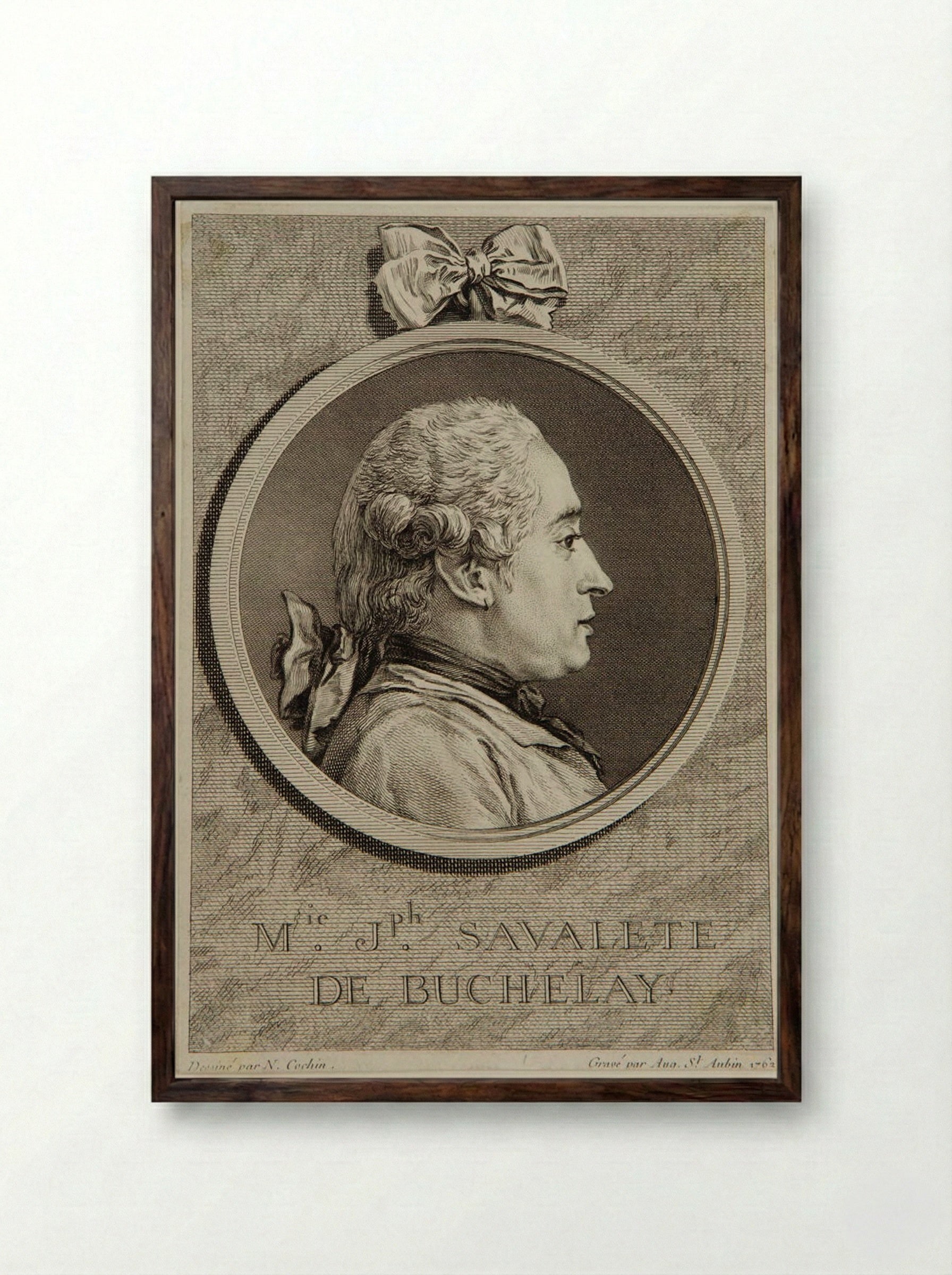 Marie Joseph Savalète de Buchelay - Augustin de Saint-Aubin - Framed Print Dark Wood