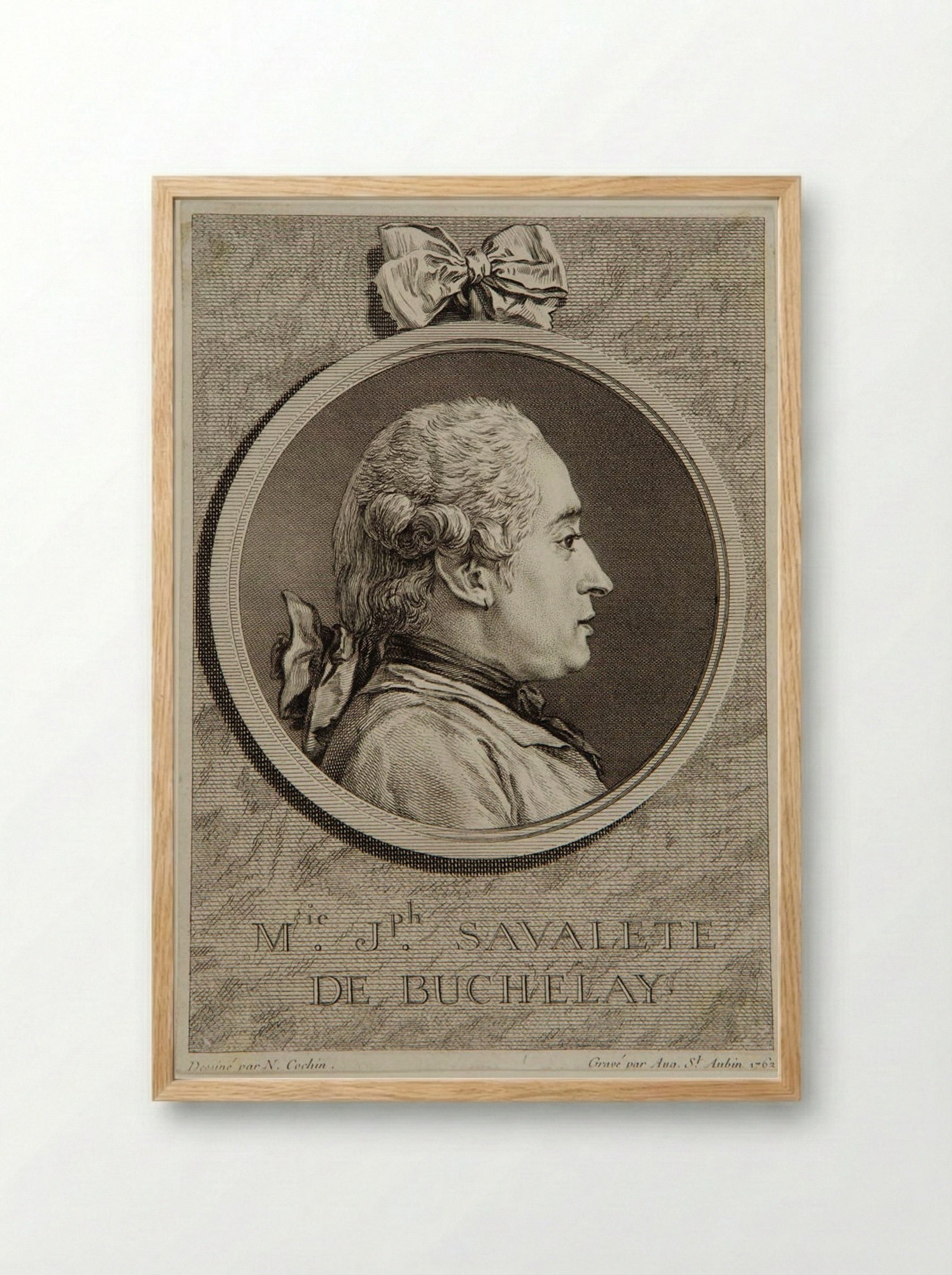 Marie Joseph Savalète de Buchelay - Augustin de Saint-Aubin - Framed Print Wood