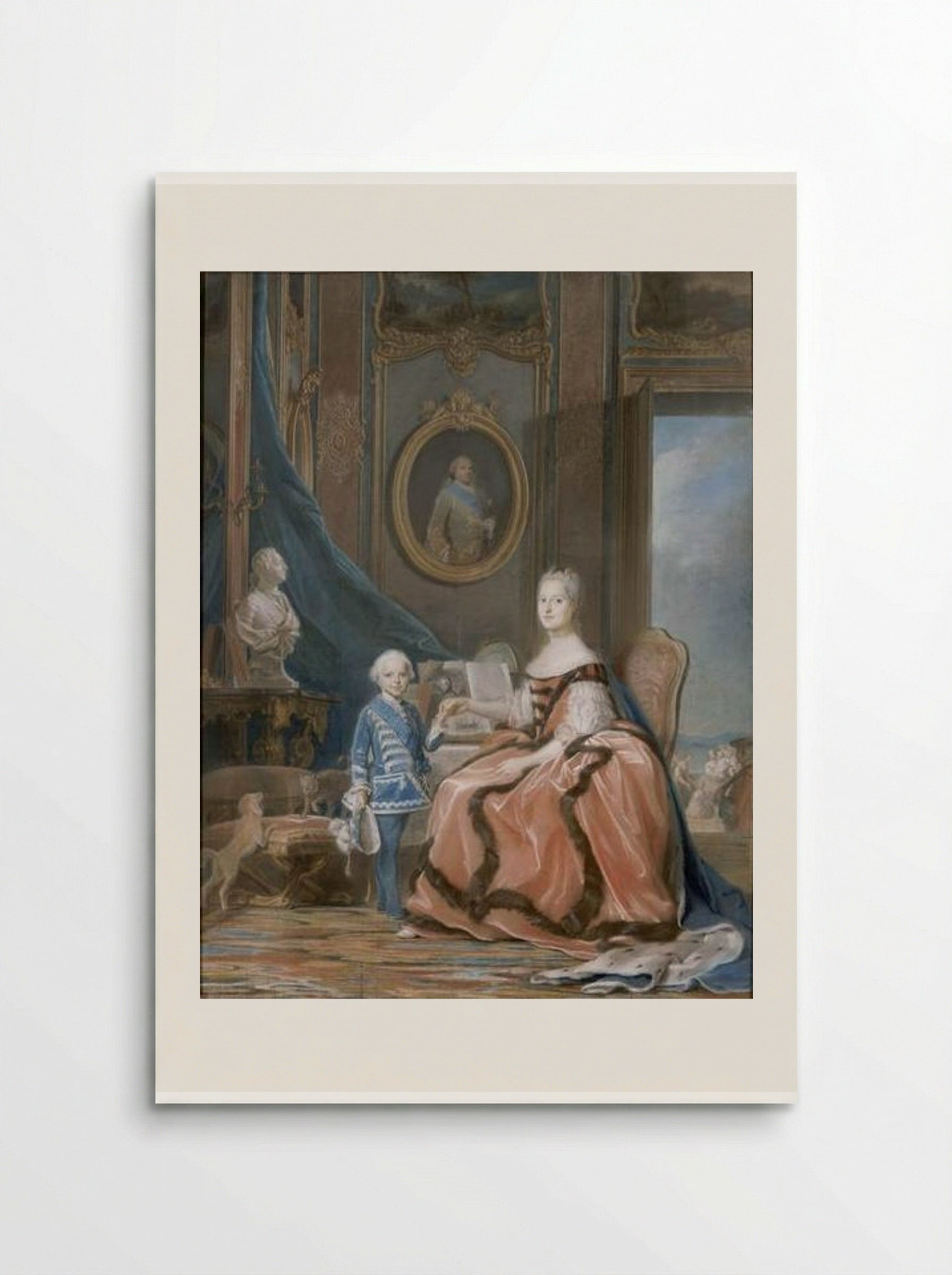 Marie Josephe of Saxony, Dauphine and a son - Maurice Quentin de La Tour - Poster