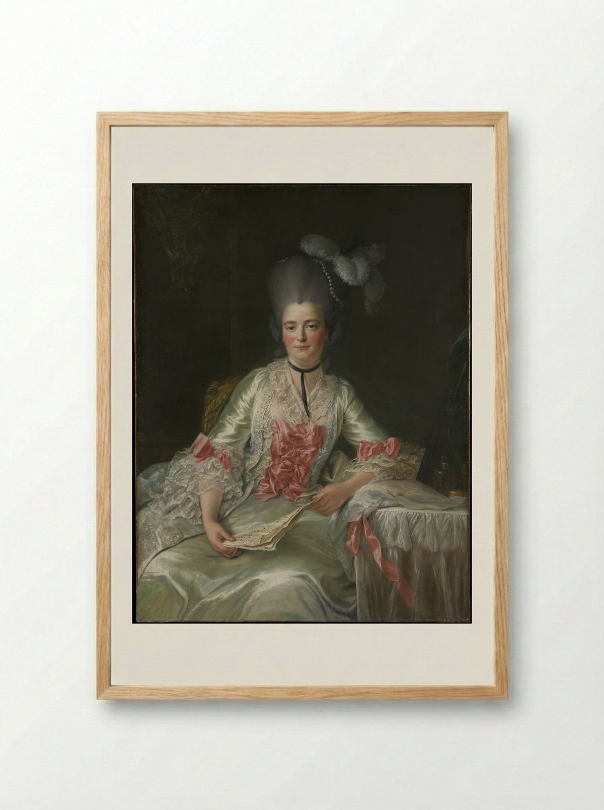 Marie Rinteau, called Mademoiselle de Verrières - François Hubert Drouais - Framed Print Wood