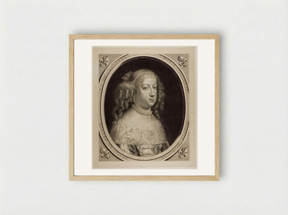 Marie Thérèse, Princess of Spain, Queen of France and of Navarre - Nicolas de Poilly - Framed Print Wood