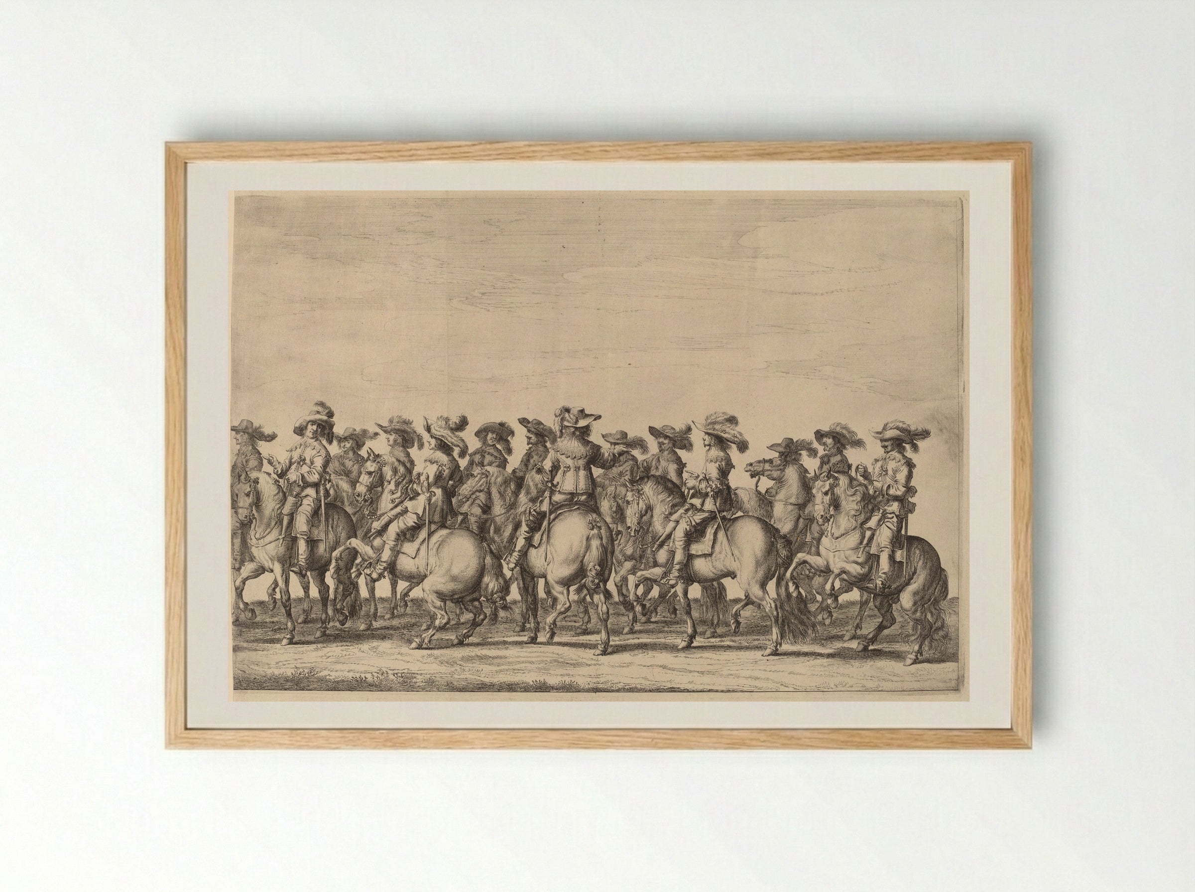 Marie de Medici in her Carriage, Surrounded by Courtiers - Pieter Nolpe - Framed Print Wood