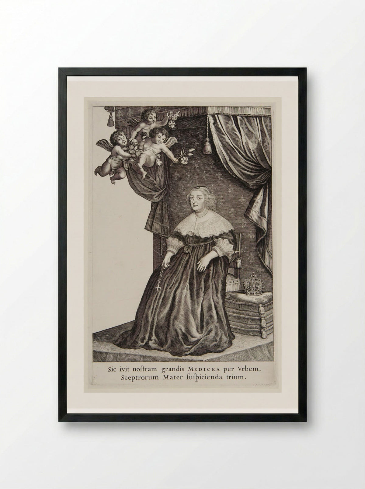 Marie de' Medici - Salomon Savery - Framed Print Black