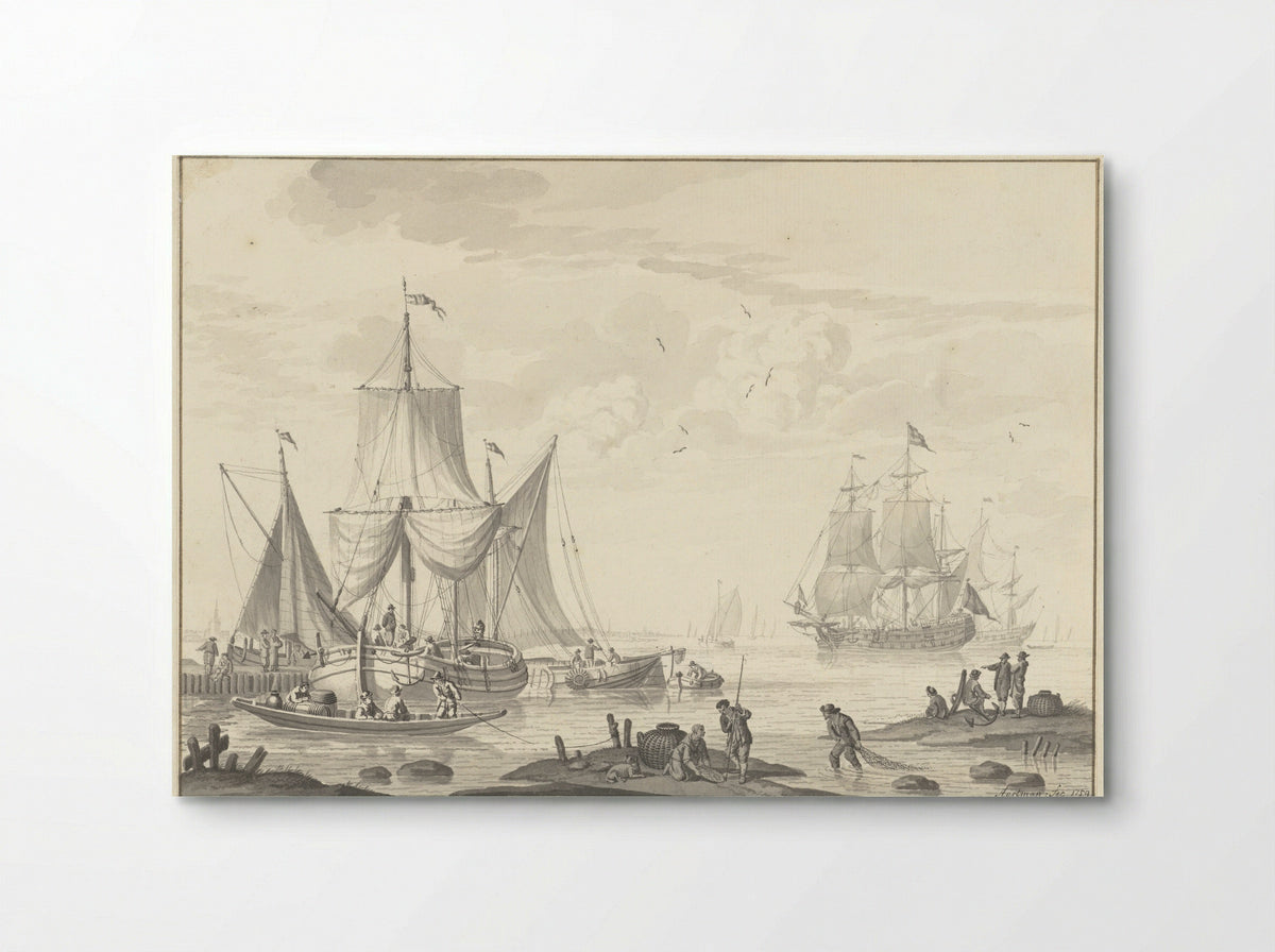 Marine (Coastal Scene with Shipping) - Nicolaes Aartman - Poster