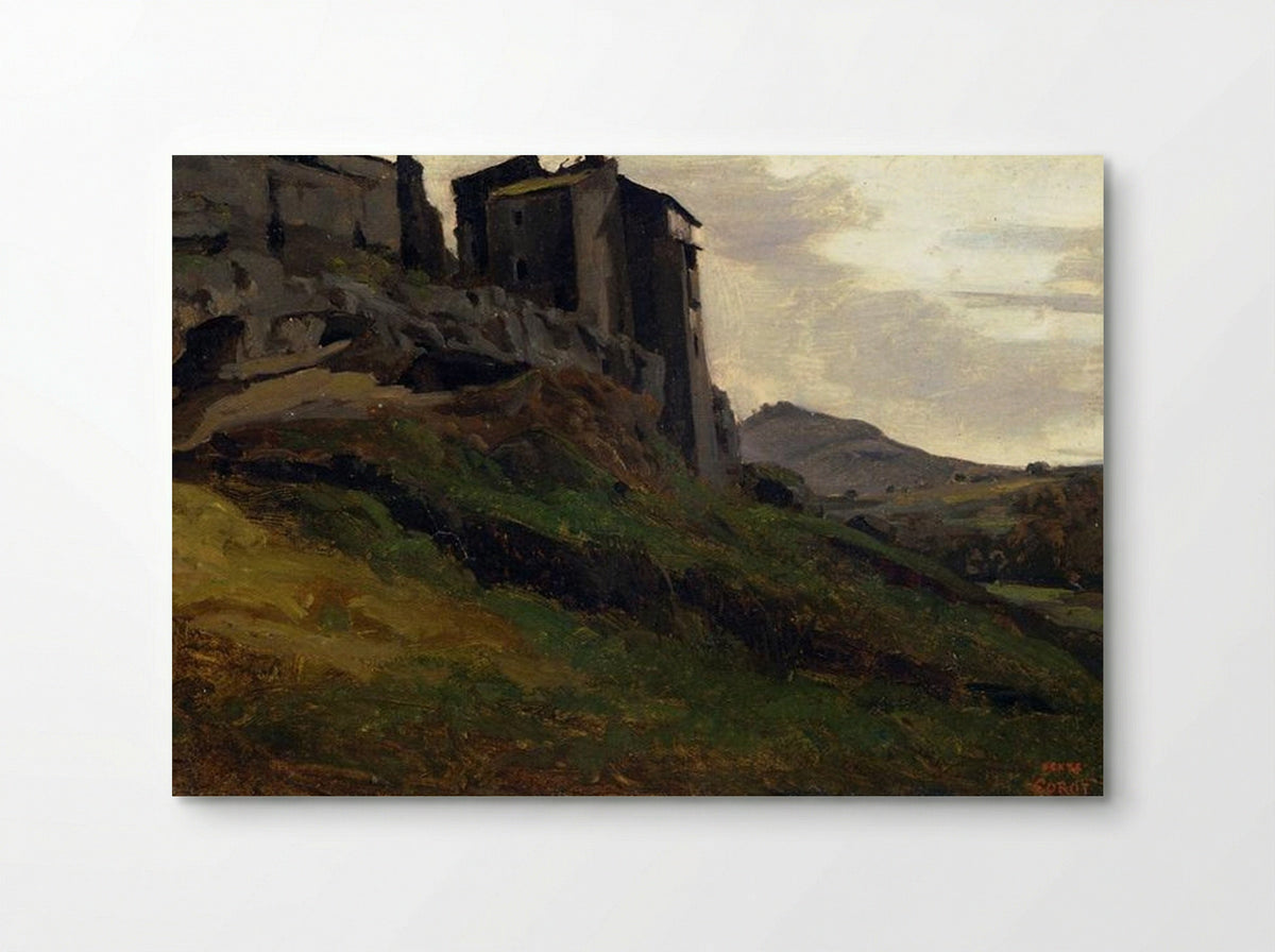 Marino, Large Buildings on the Rocks - Camille Corot - Poster