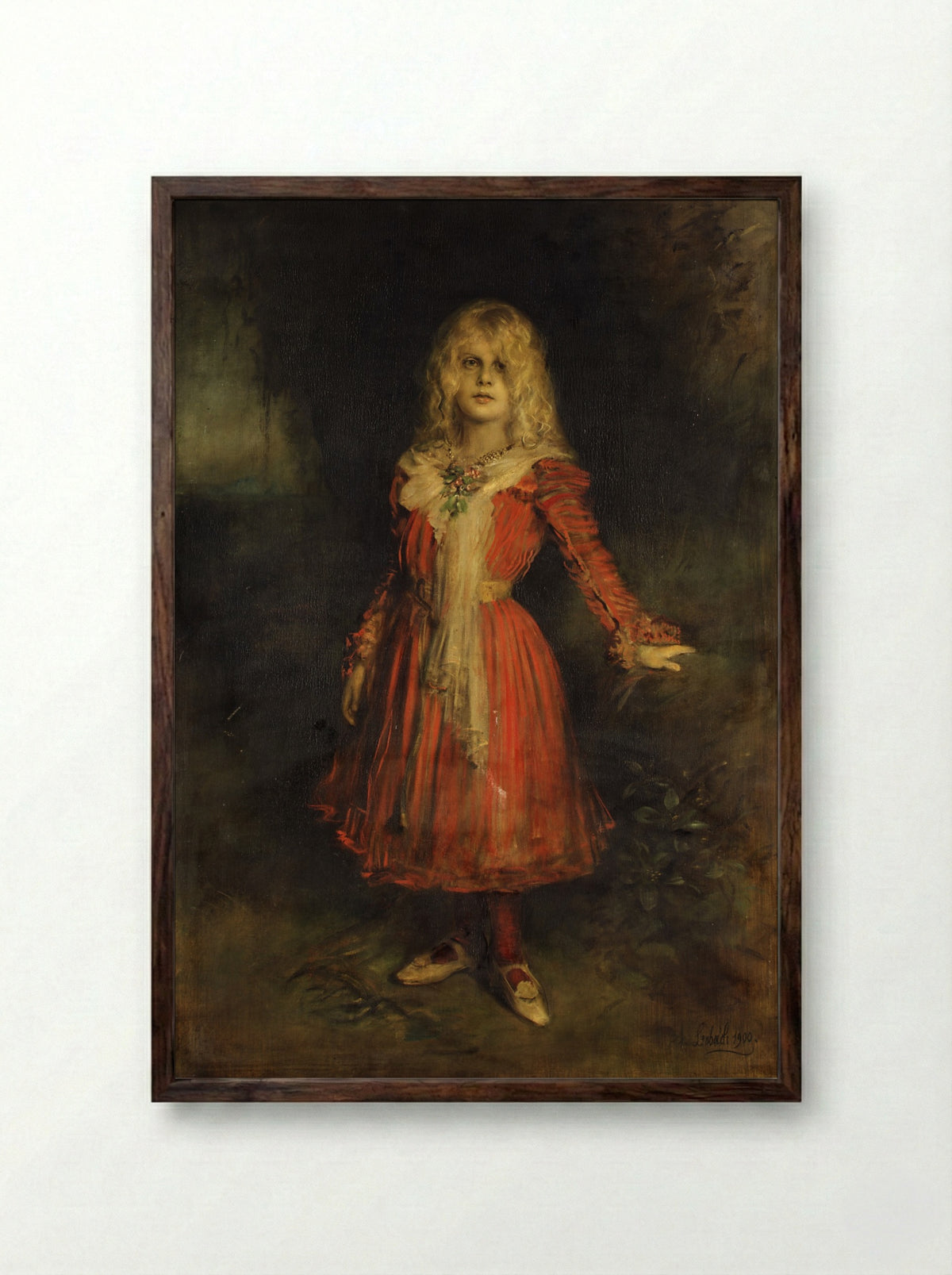 Marion Lenbach (1892–1947), the Artist's Daughter - Franz von Lenbach - Framed Print Dark Wood