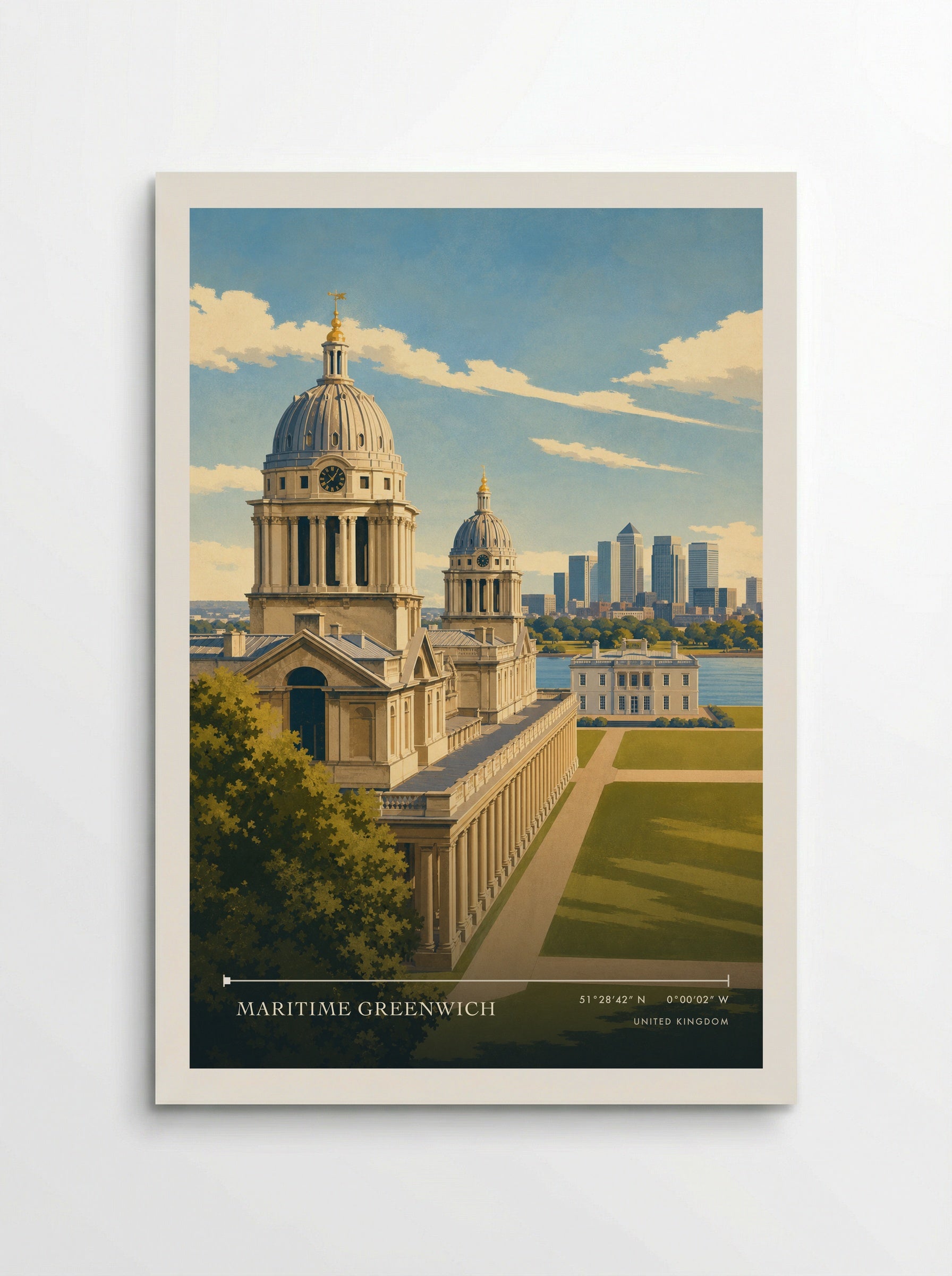 Maritime Greenwich United Kingdom Travel Poster - Poster