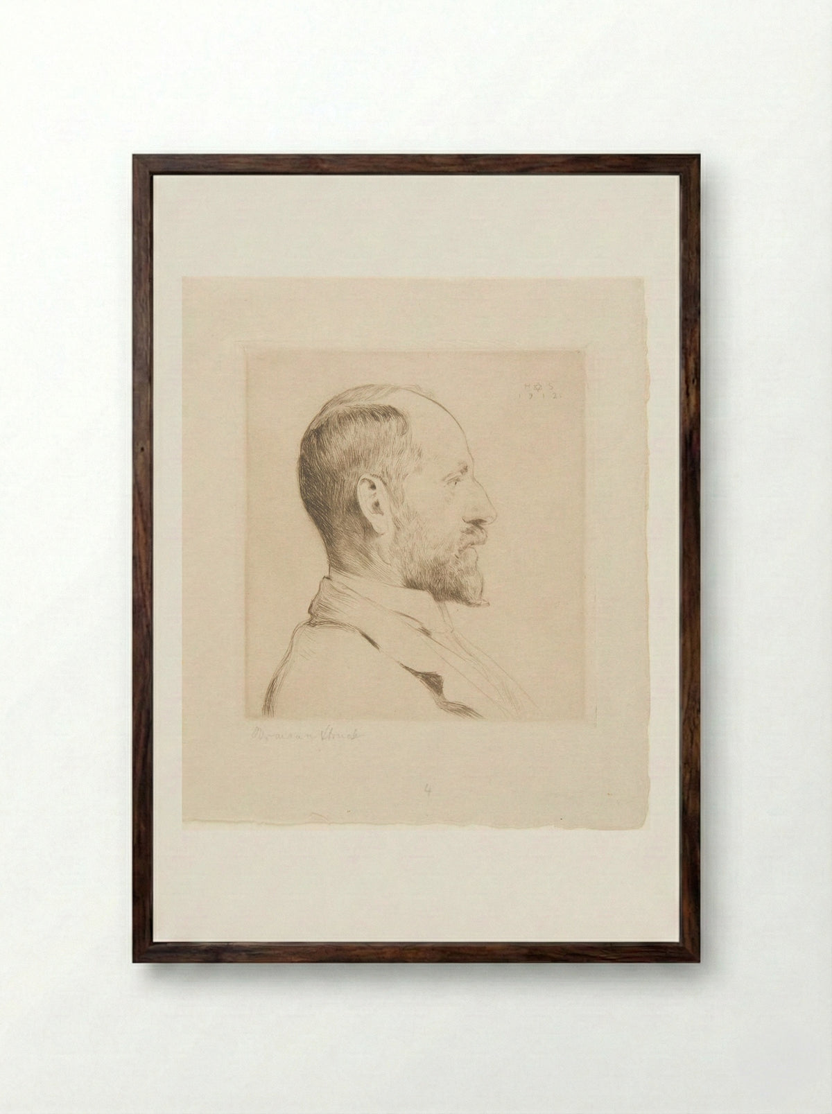Marius Bauer - Hermann Struck - Framed Print Dark Wood