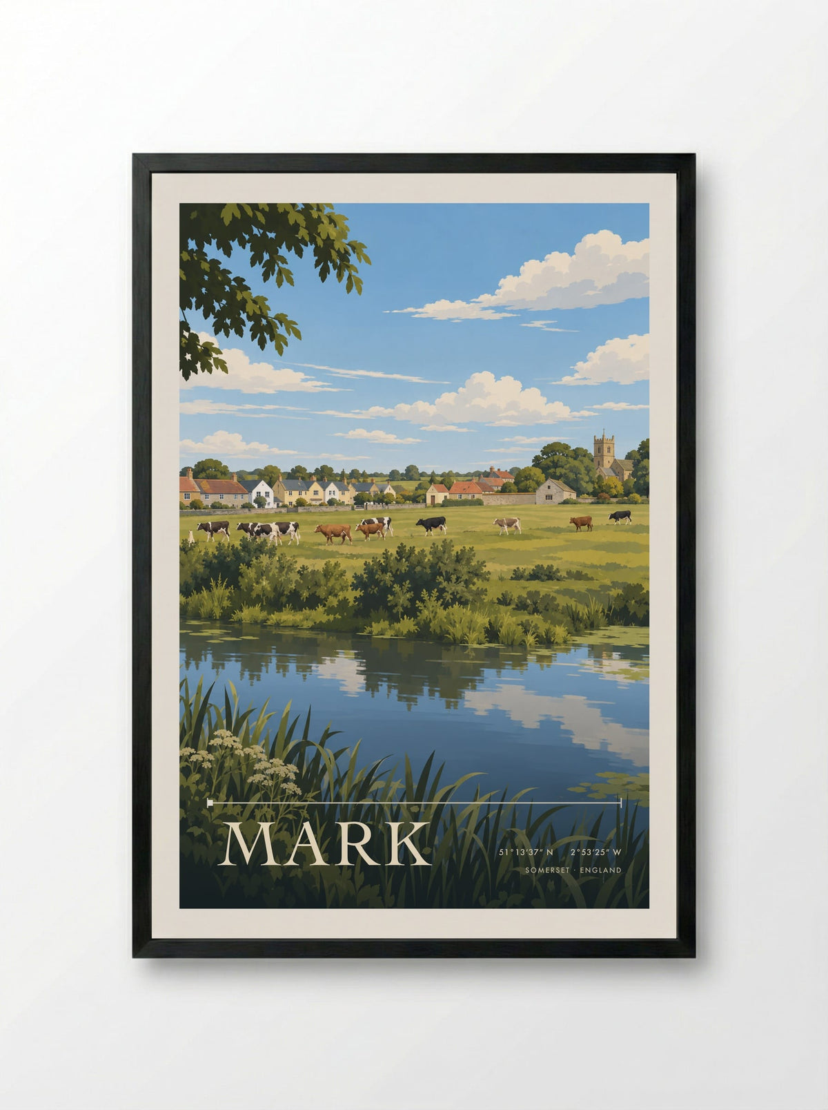 Mark, Somerset | Travel Poster - Framed Print Black