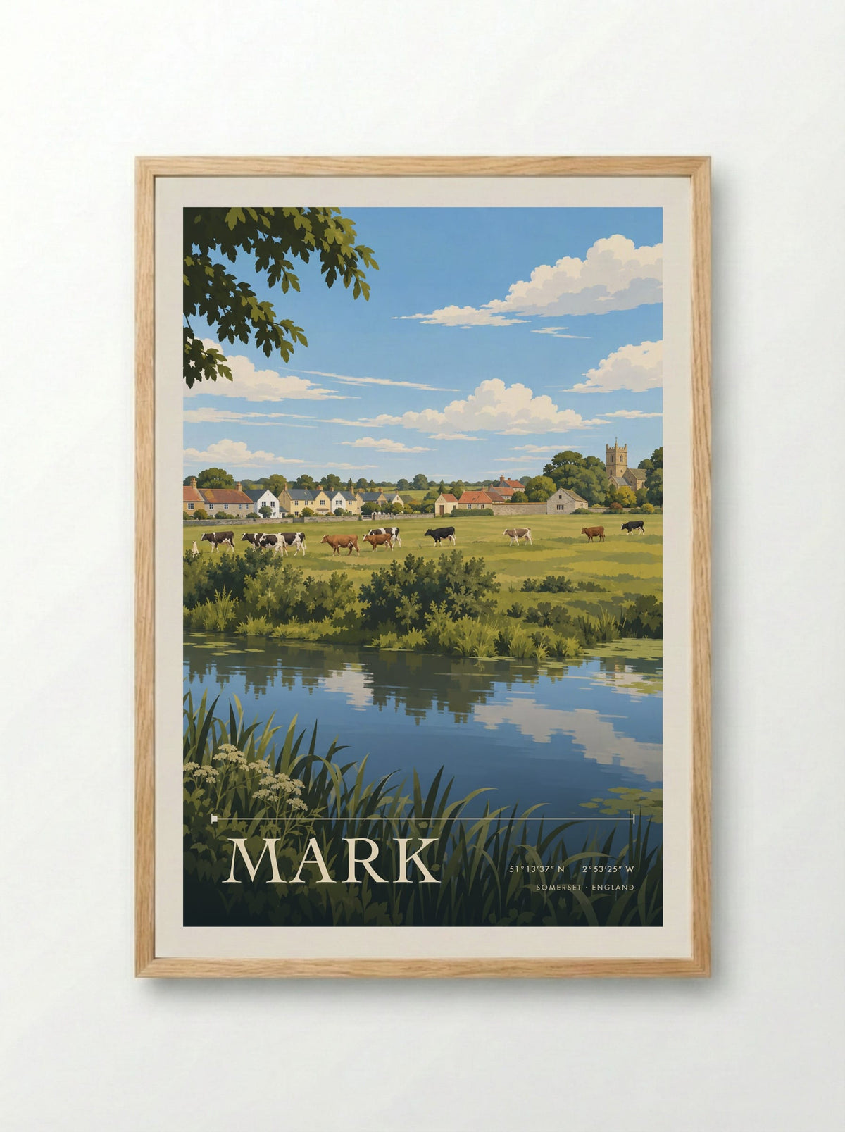 Mark, Somerset | Travel Poster - Framed Print Wood