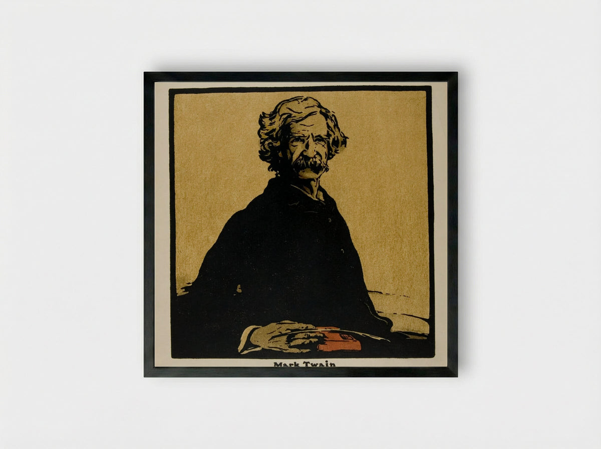 Mark Twain - William Nicholson - Framed Print Black