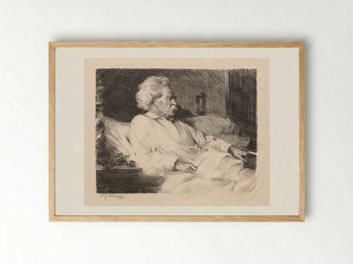 Mark Twain - Samuel Johnson Woolf - Framed Print Wood