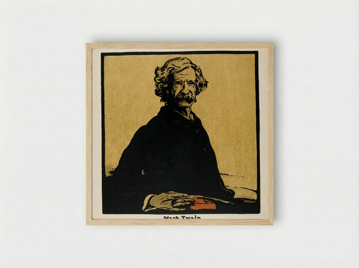 Mark Twain - William Nicholson - Framed Print Wood