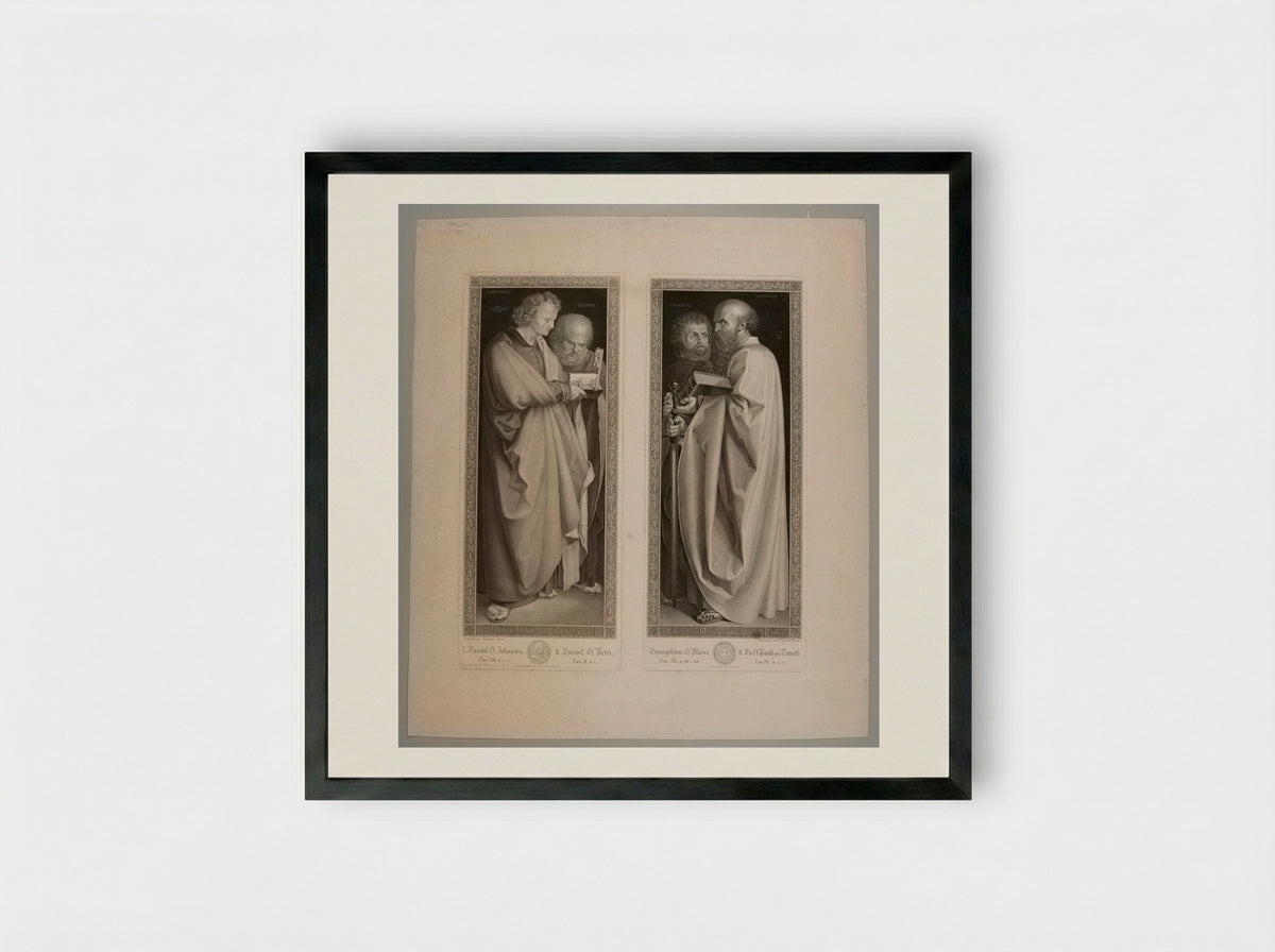 Mark the Evangelist and Paul the Apostle - Albrecht Christoph Reindel - Framed Print Black