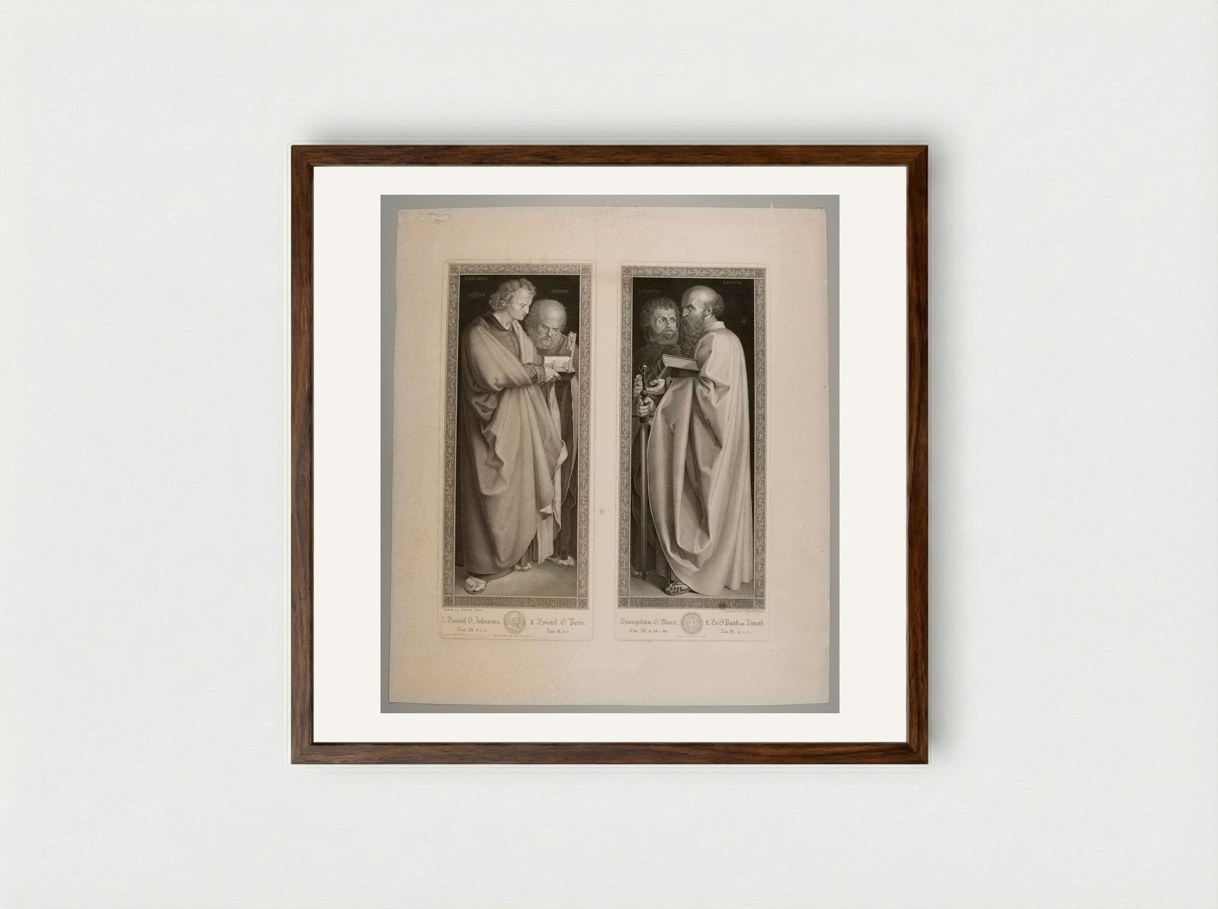 Mark the Evangelist and Paul the Apostle - Albrecht Christoph Reindel - Framed Print Dark Wood