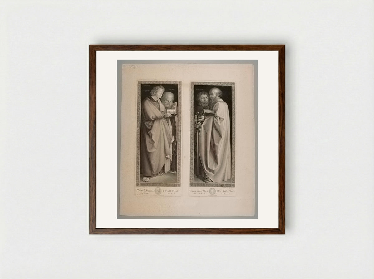 Mark the Evangelist and Paul the Apostle - Albrecht Christoph Reindel - Framed Print Dark Wood
