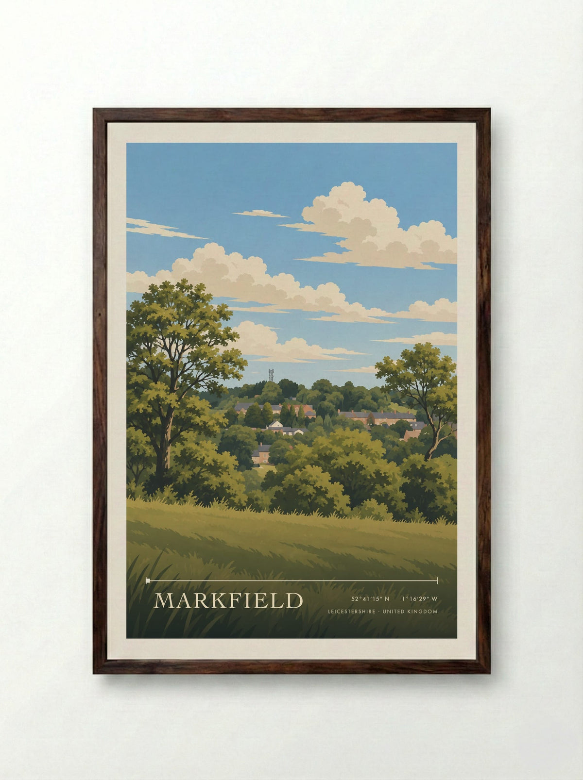 Markfield, Leicestershire | Travel Poster - Framed Print Dark Wood