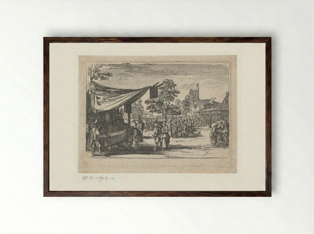 Markttafereel - Nicolas de Son - Framed Print Dark Wood