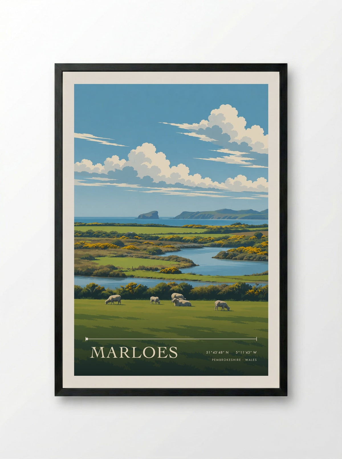 Marloes, Pembrokeshire | Travel Poster - Framed Print Black