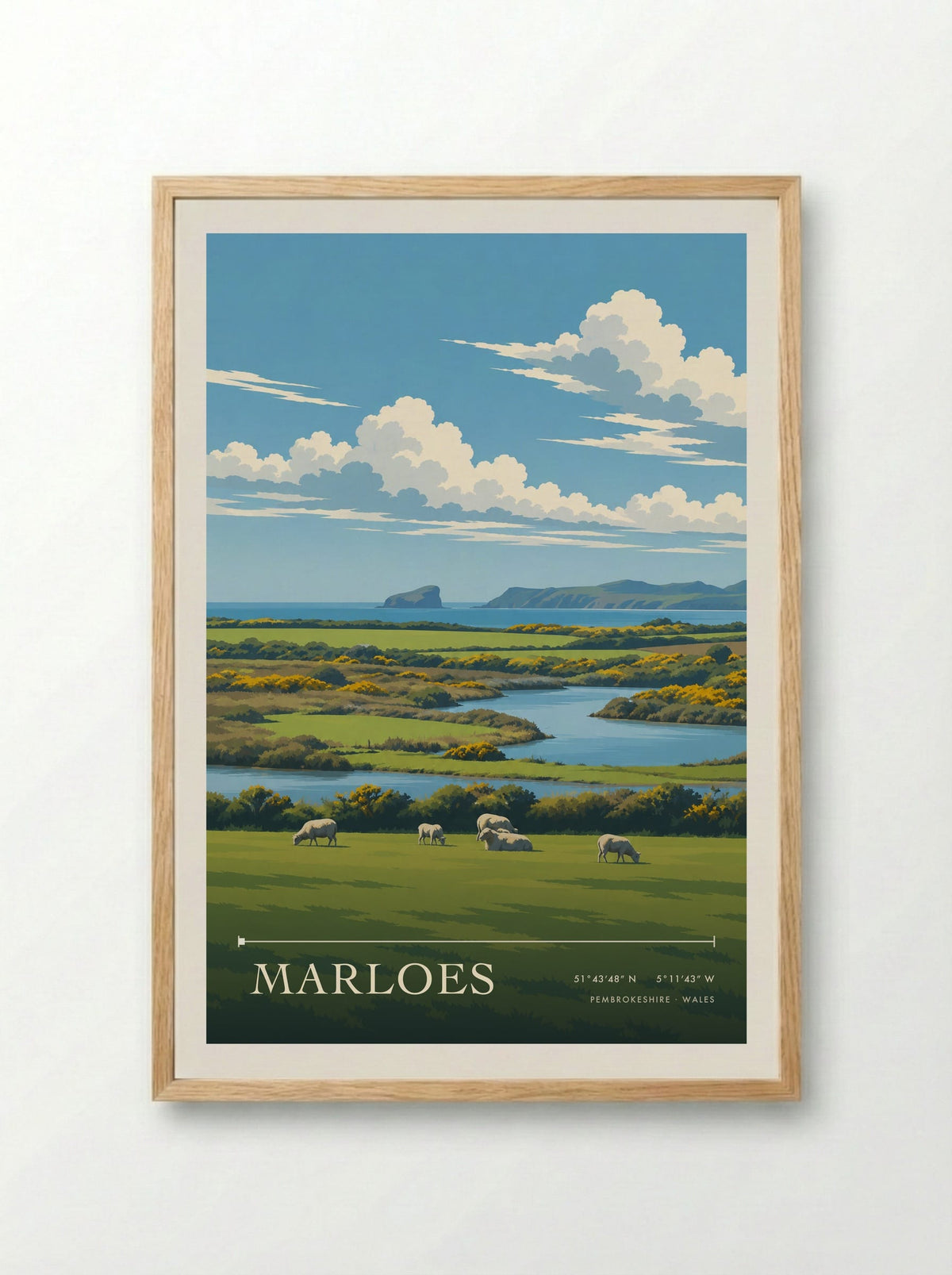 Marloes, Pembrokeshire | Travel Poster - Framed Print Wood