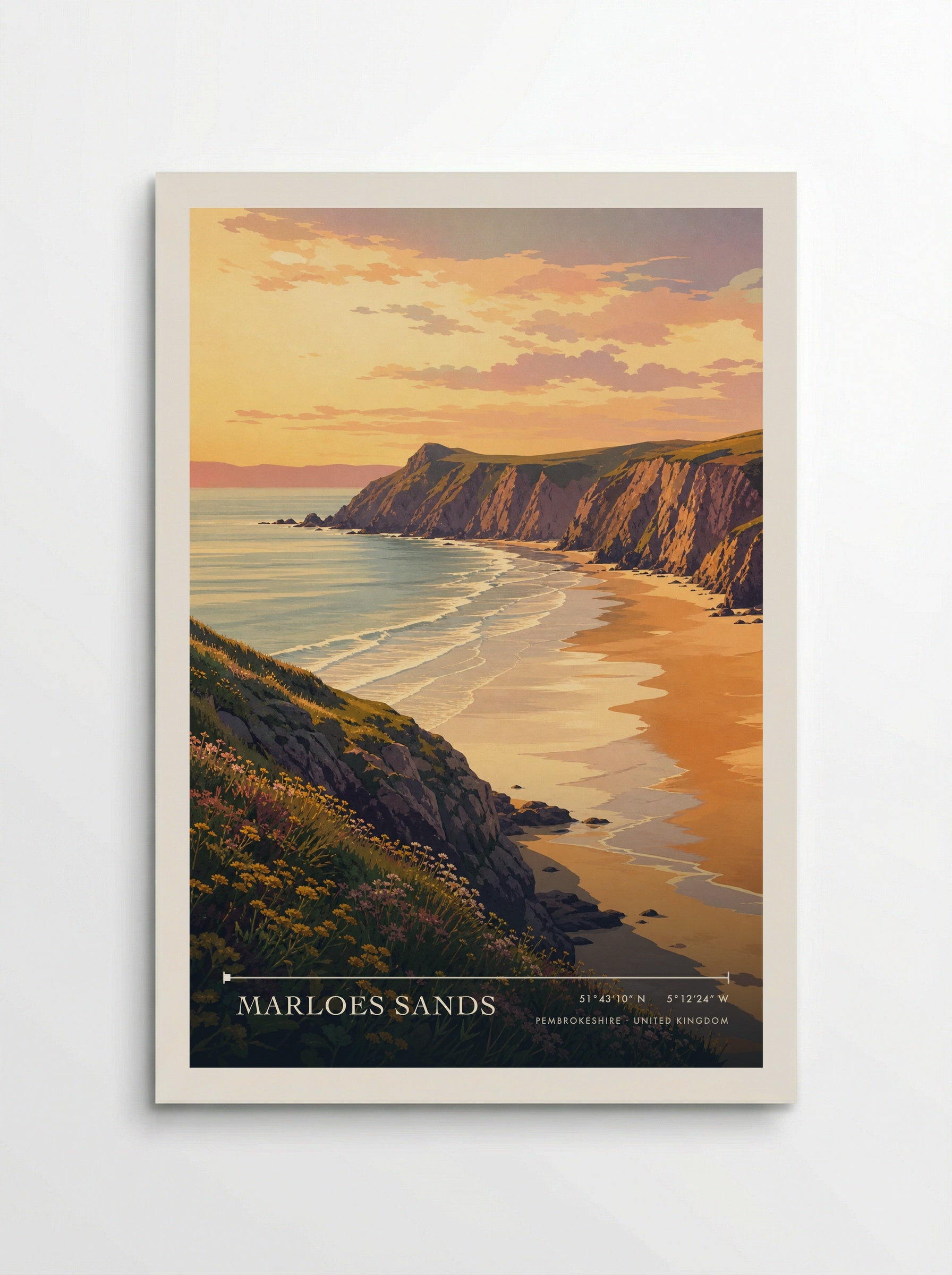 Marloes Sands Pembrokeshire United Kingdom Travel Poster - Poster
