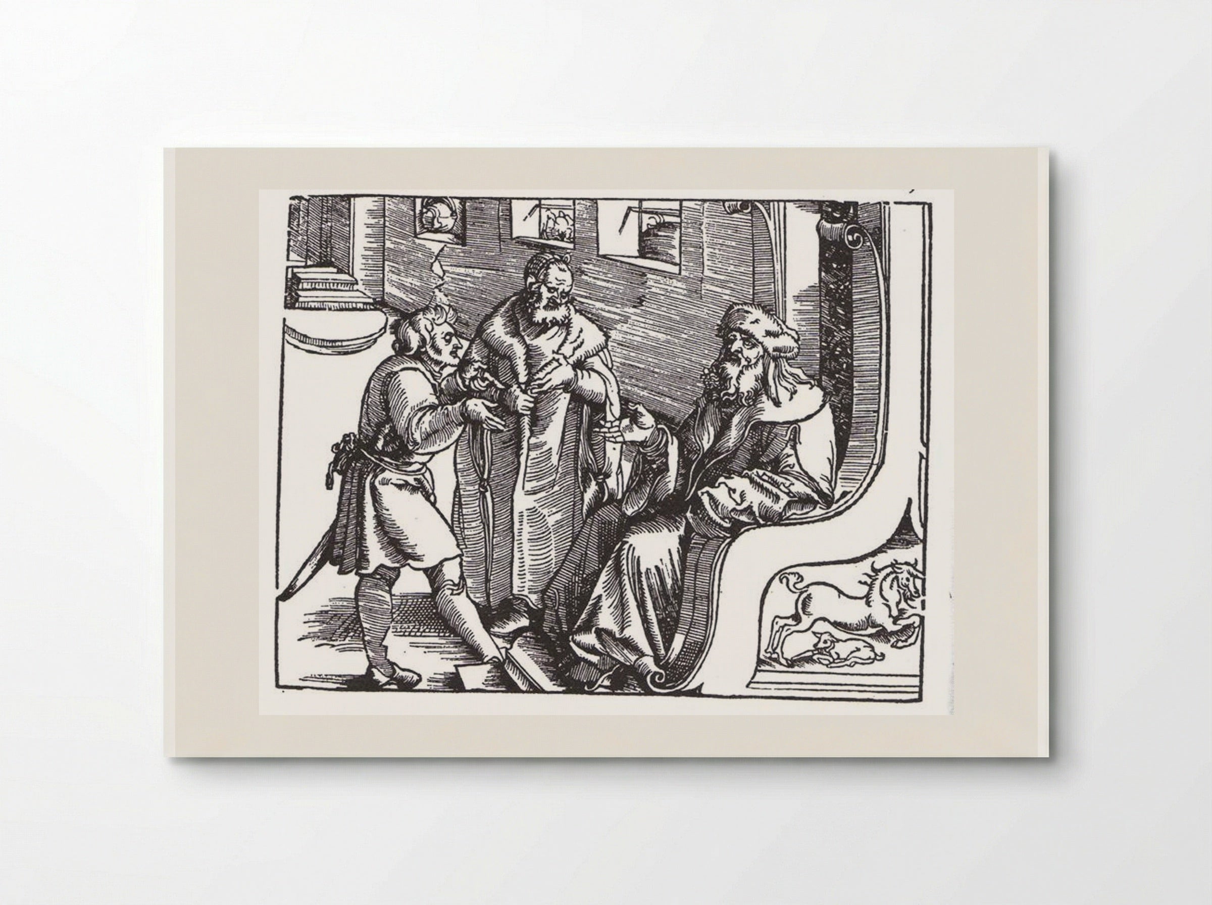 Marquard von Lindau ask and answer the Ten Commandments - Hans Baldung - Poster