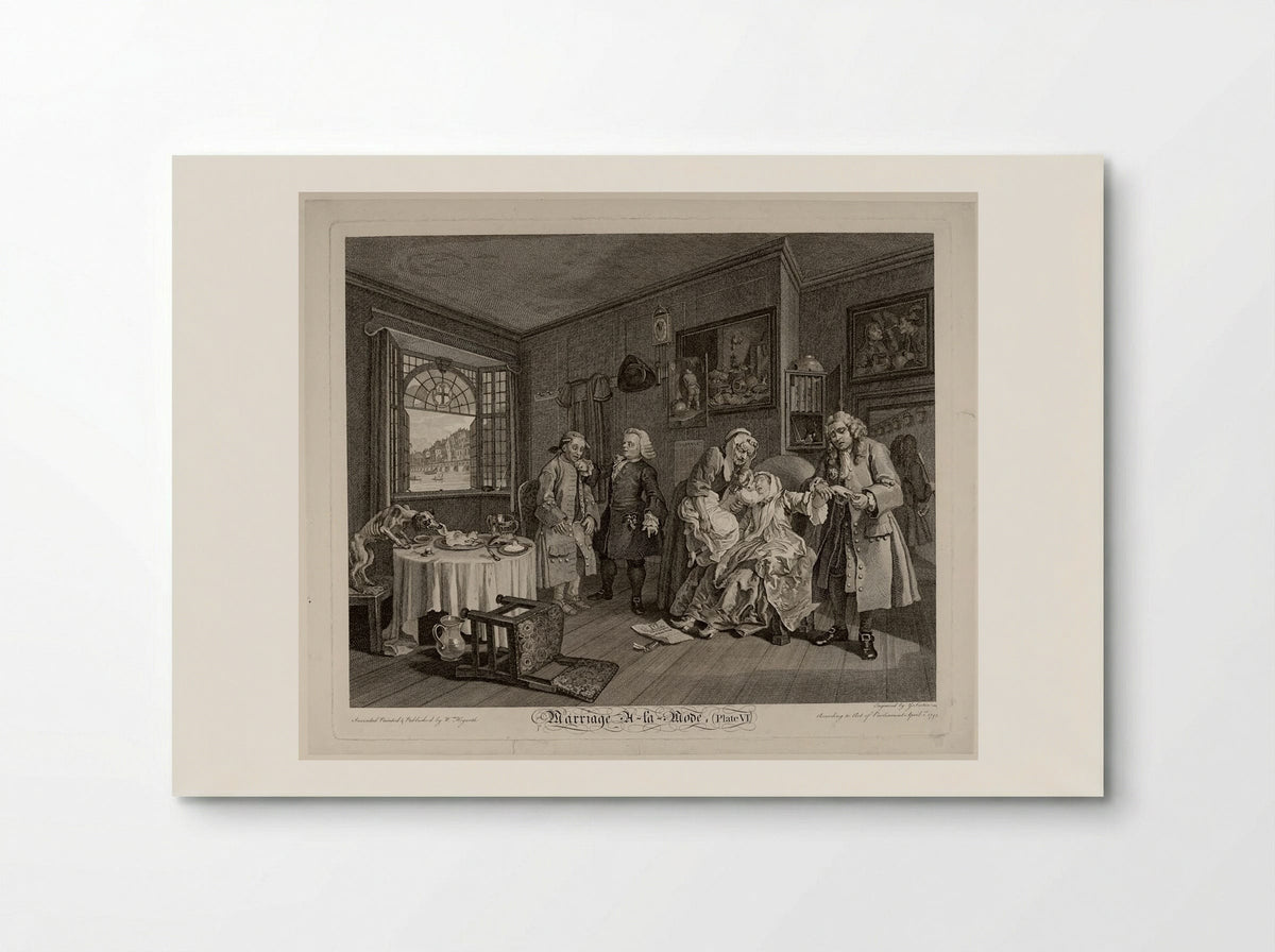 Marriage A-la-Mode, Plate VI: The Lady's Death - William Hogarth - Poster