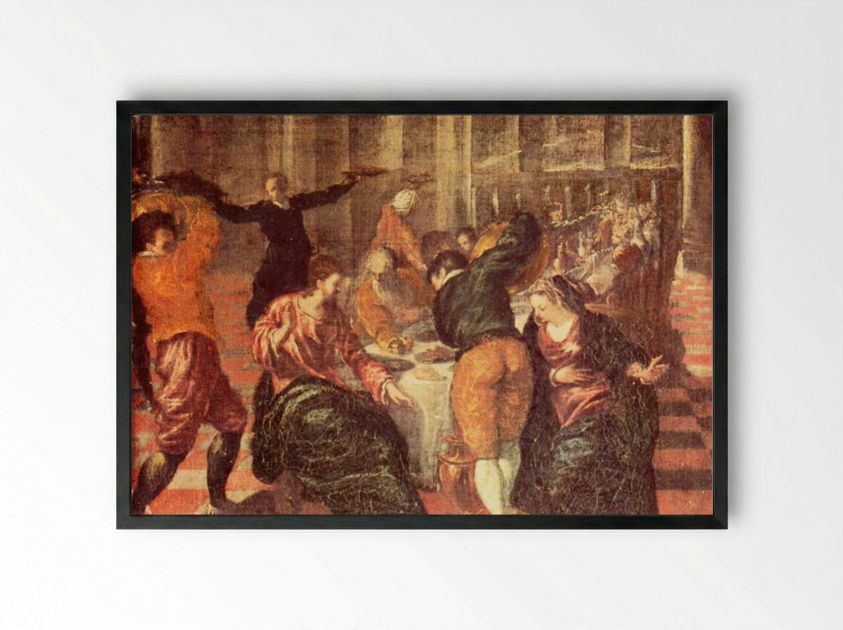 Marriage at Cana - El Greco - Framed Print Black