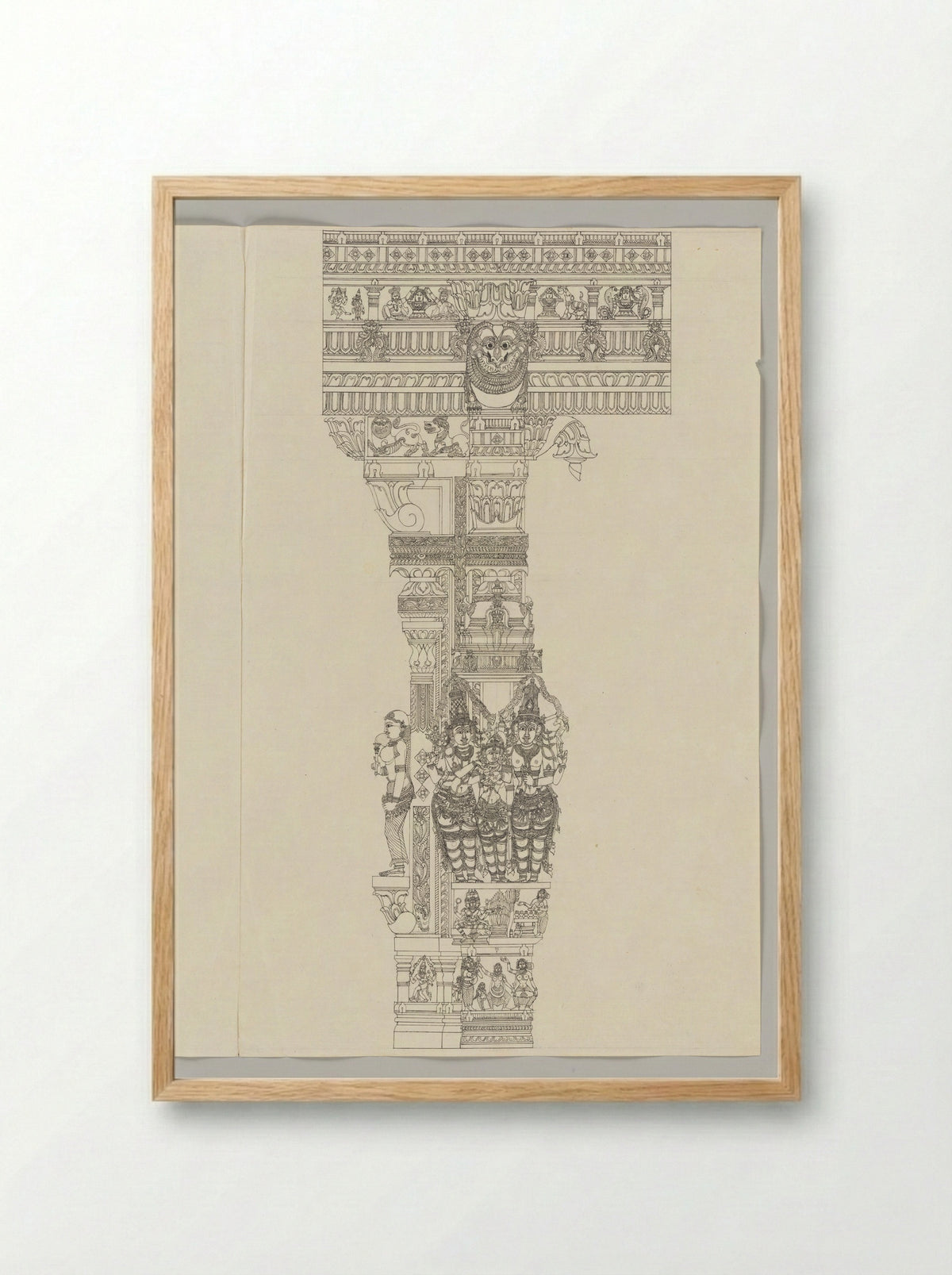Marriage of Minakshi and Sundarehsvara, attended by Vishnu - Fine Art Print - Framed Print Wood