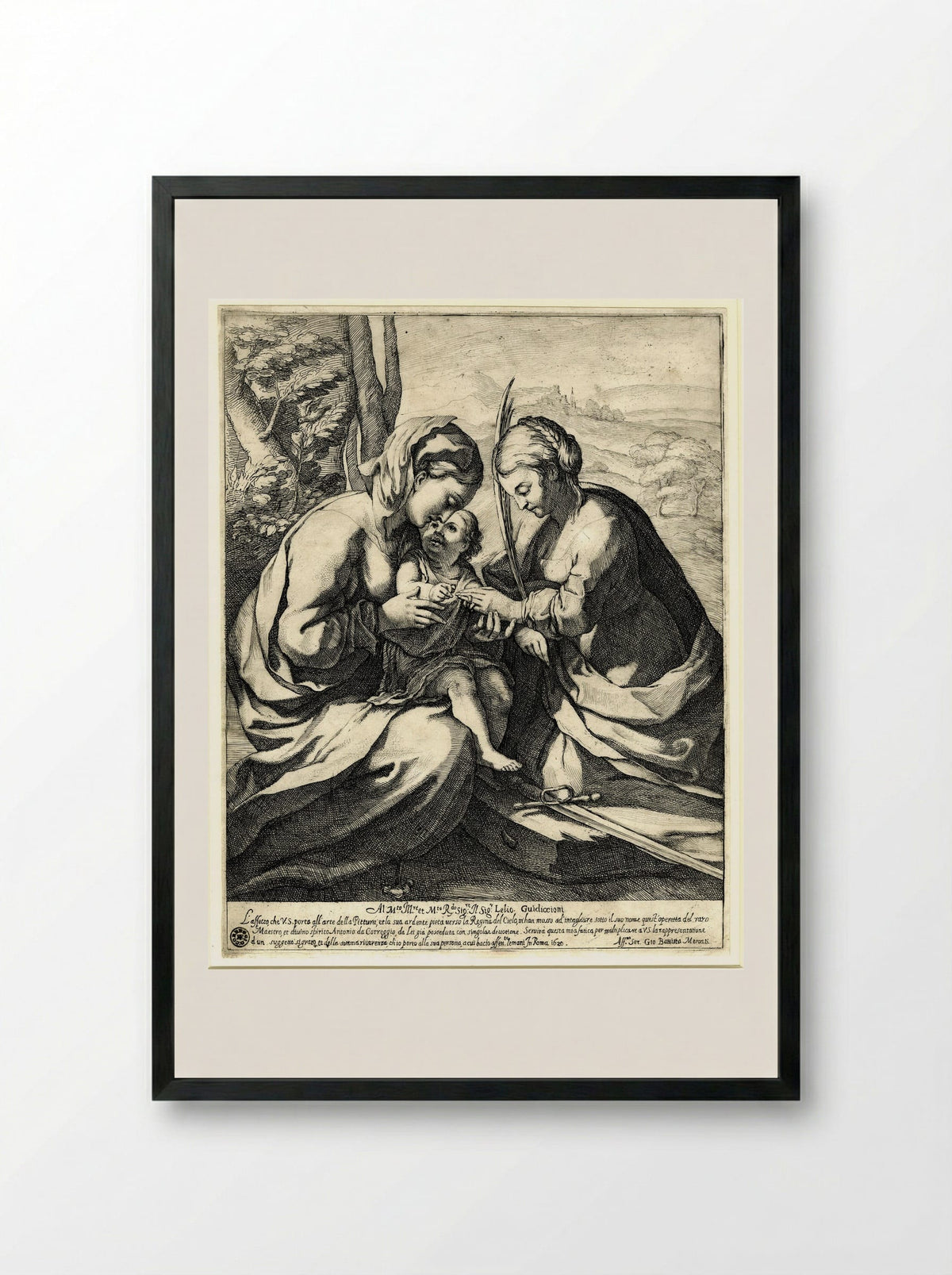 Marriage of Saint Catherine - Giovanni Battista Mercati - Framed Print Black