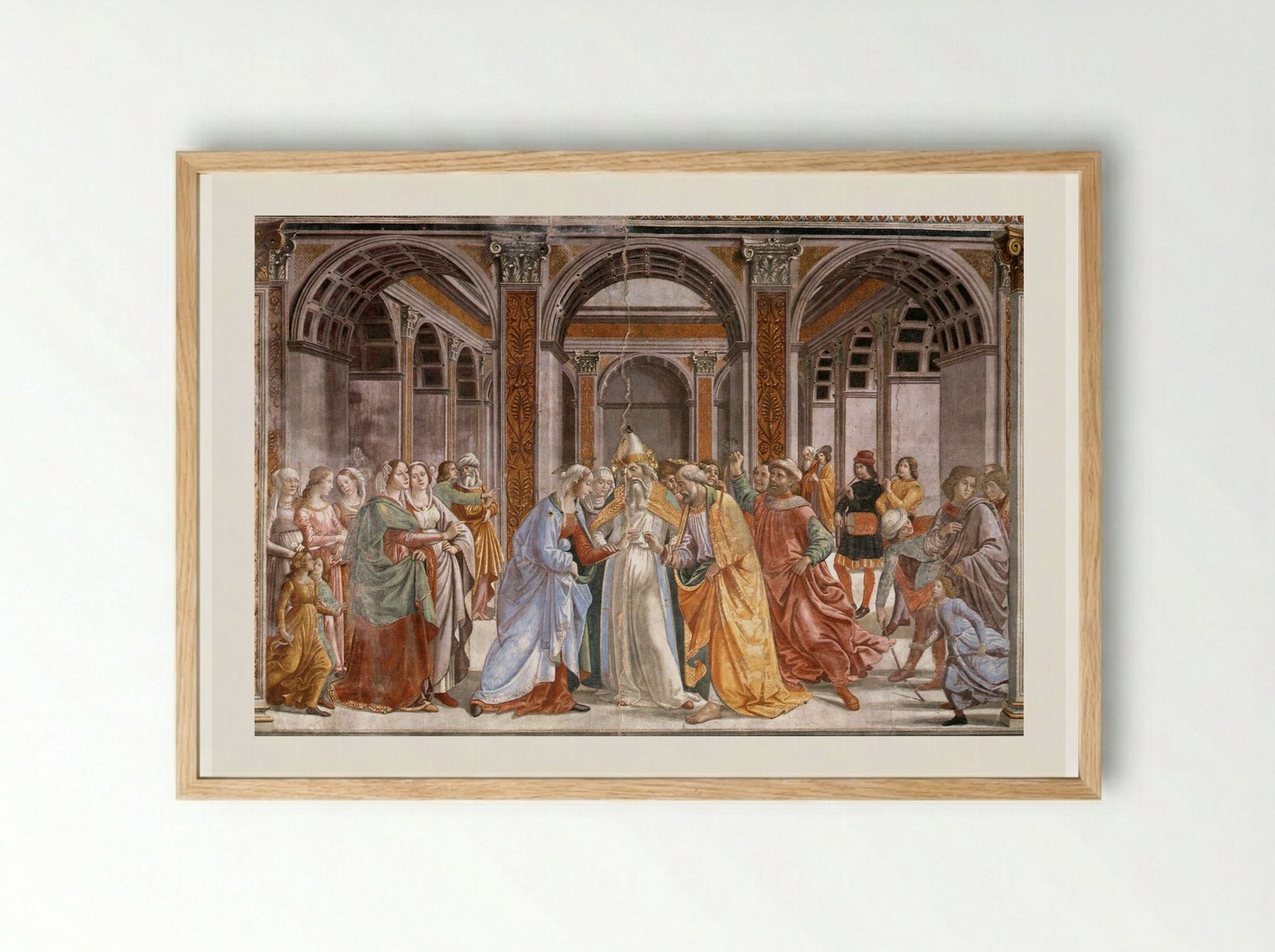 Marriage of the Virgin - Domenico Ghirlandaio - Framed Print Wood