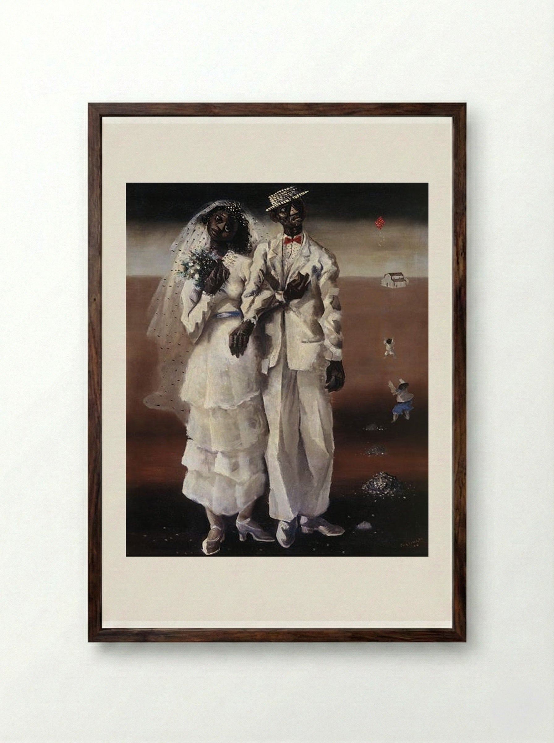 Marriage on the Farm - Candido Portinari - Framed Print Dark Wood