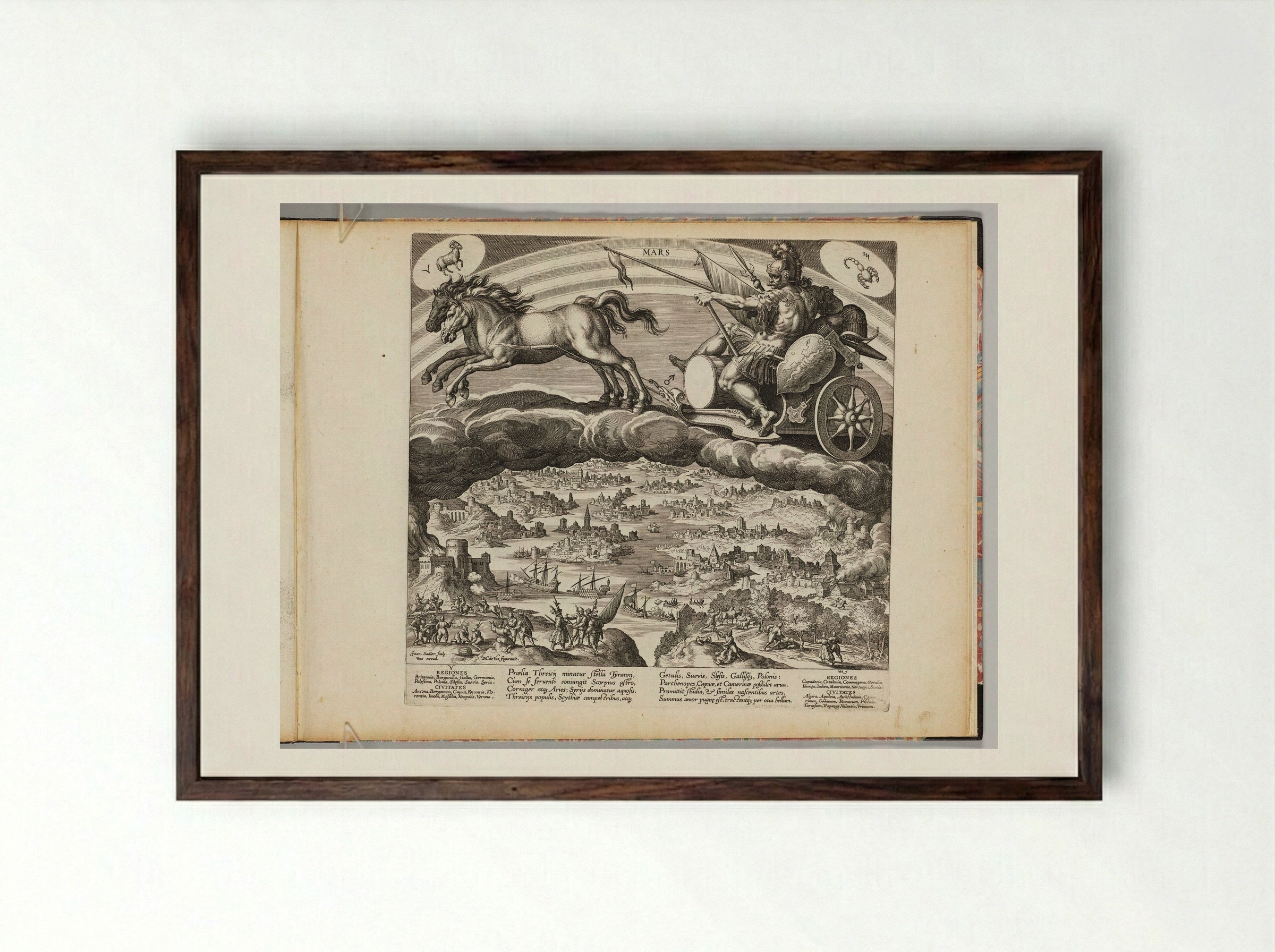 Mars - Johann Sadeler I - Framed Print Dark Wood