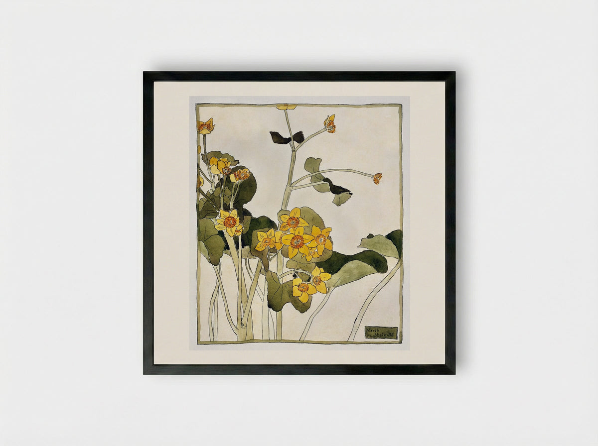Marsh Marigold (1915) - Hannah Borger Overbeck - Framed Print Black