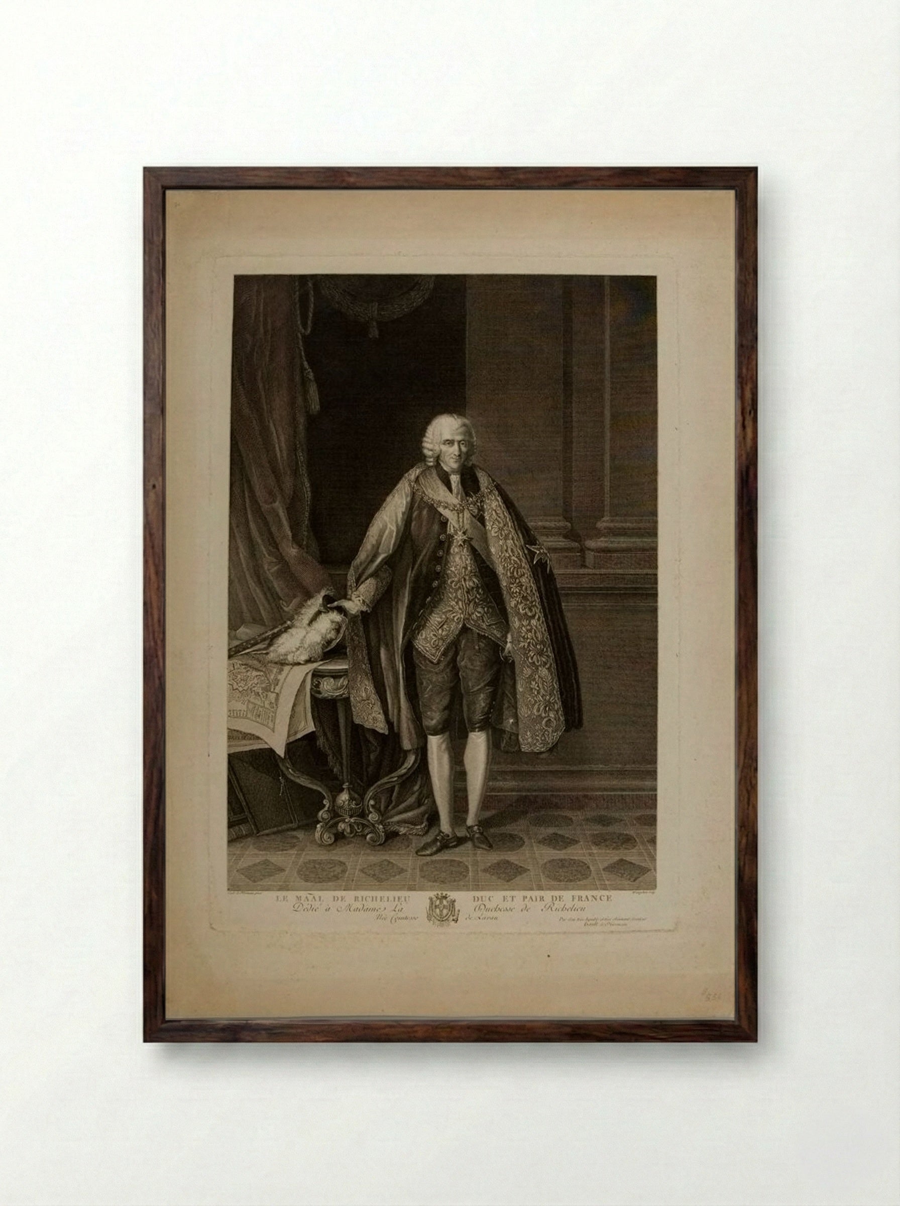 Marshall Richelieu, Duke and Peer of France - Vincenzo Vangelisti - Framed Print Dark Wood