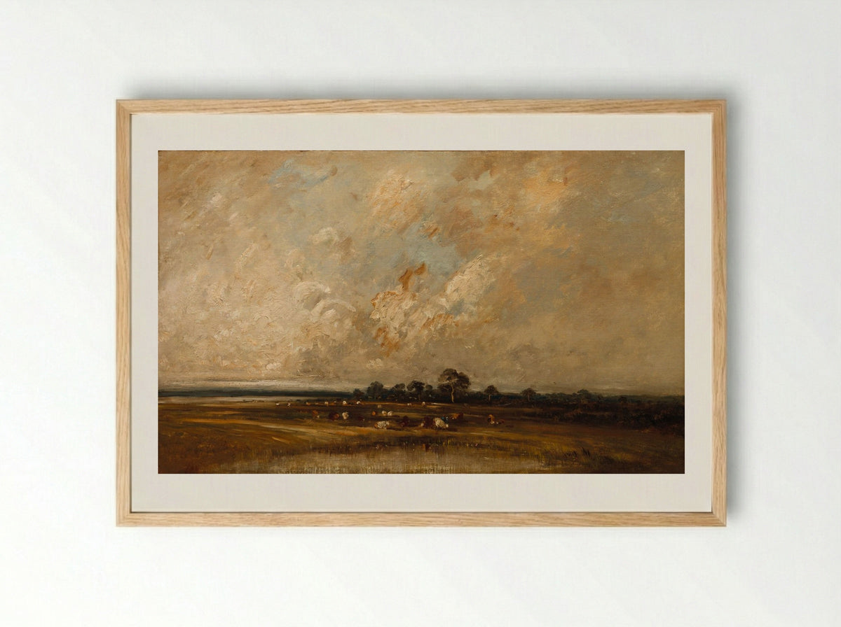Marshland - Jules Dupré - Framed Print Wood