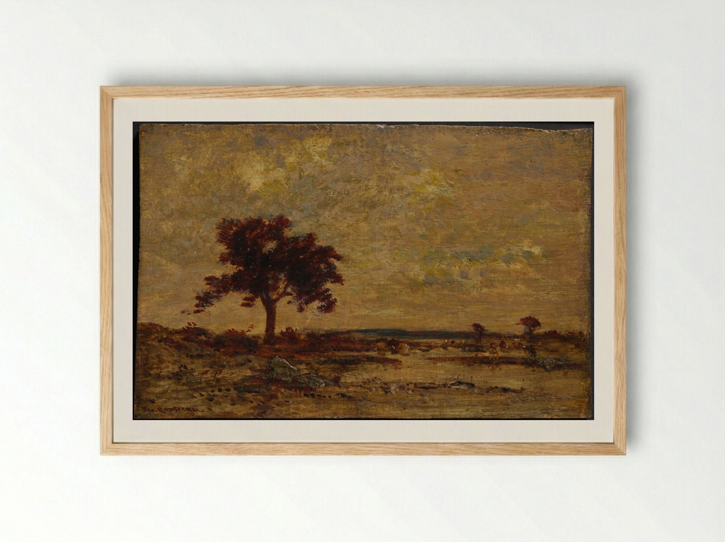 Marshlands - Théodore Rousseau - Framed Print Wood