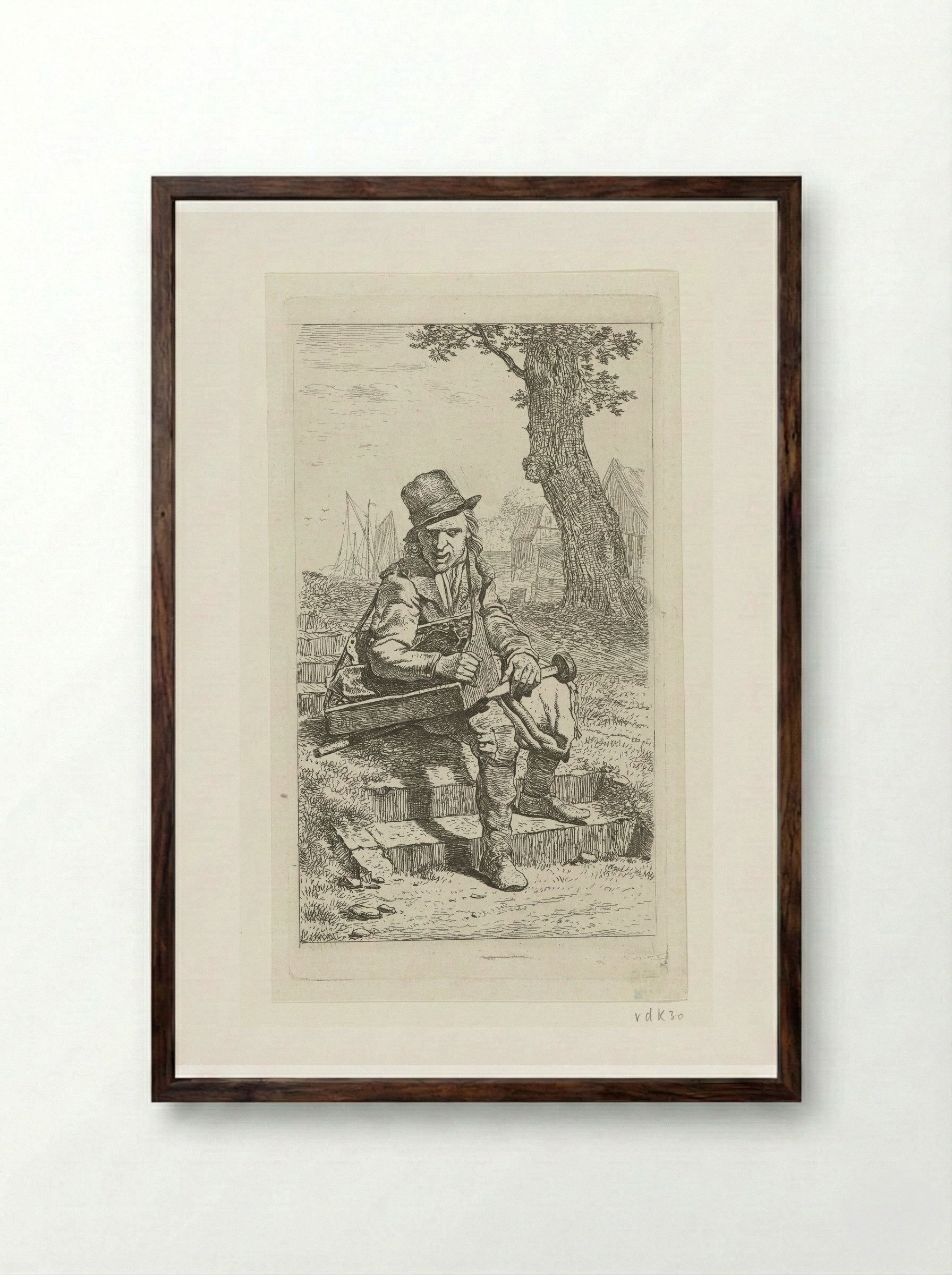 Marskramer Mal Jantje - Wouter Johannes van Troostwijk - Framed Print Dark Wood