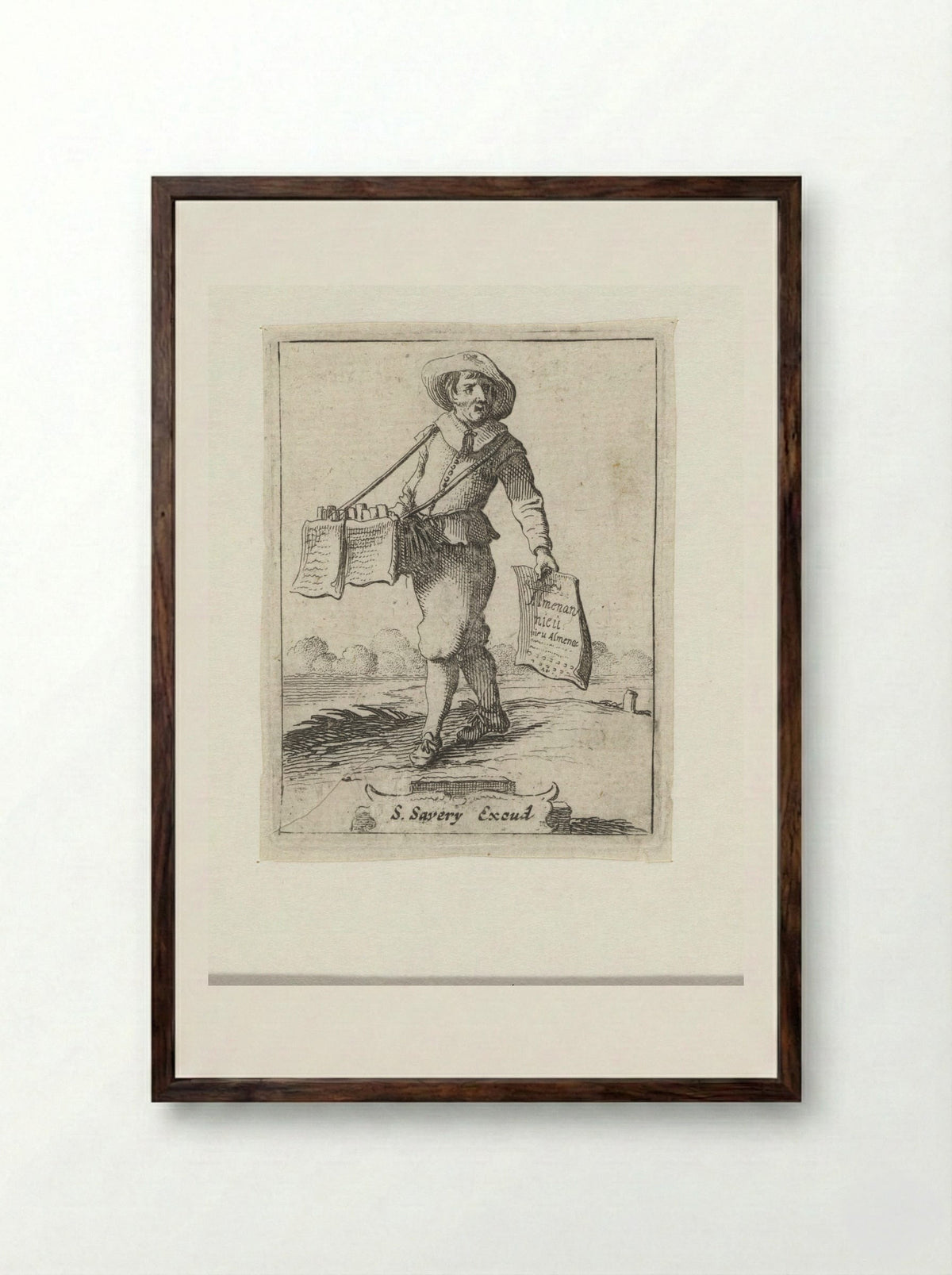 Marskramer (Pedlar) - Gillis van Scheyndel (I) - Framed Print Dark Wood