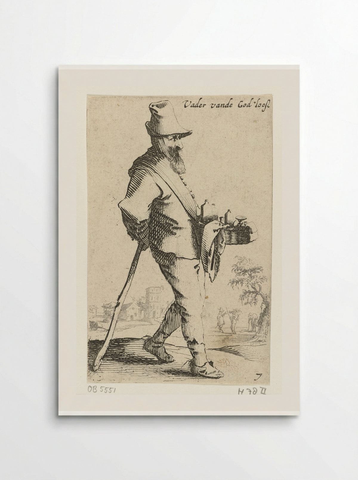 Marskramer leunend op een stok - Salomon Savery - Poster