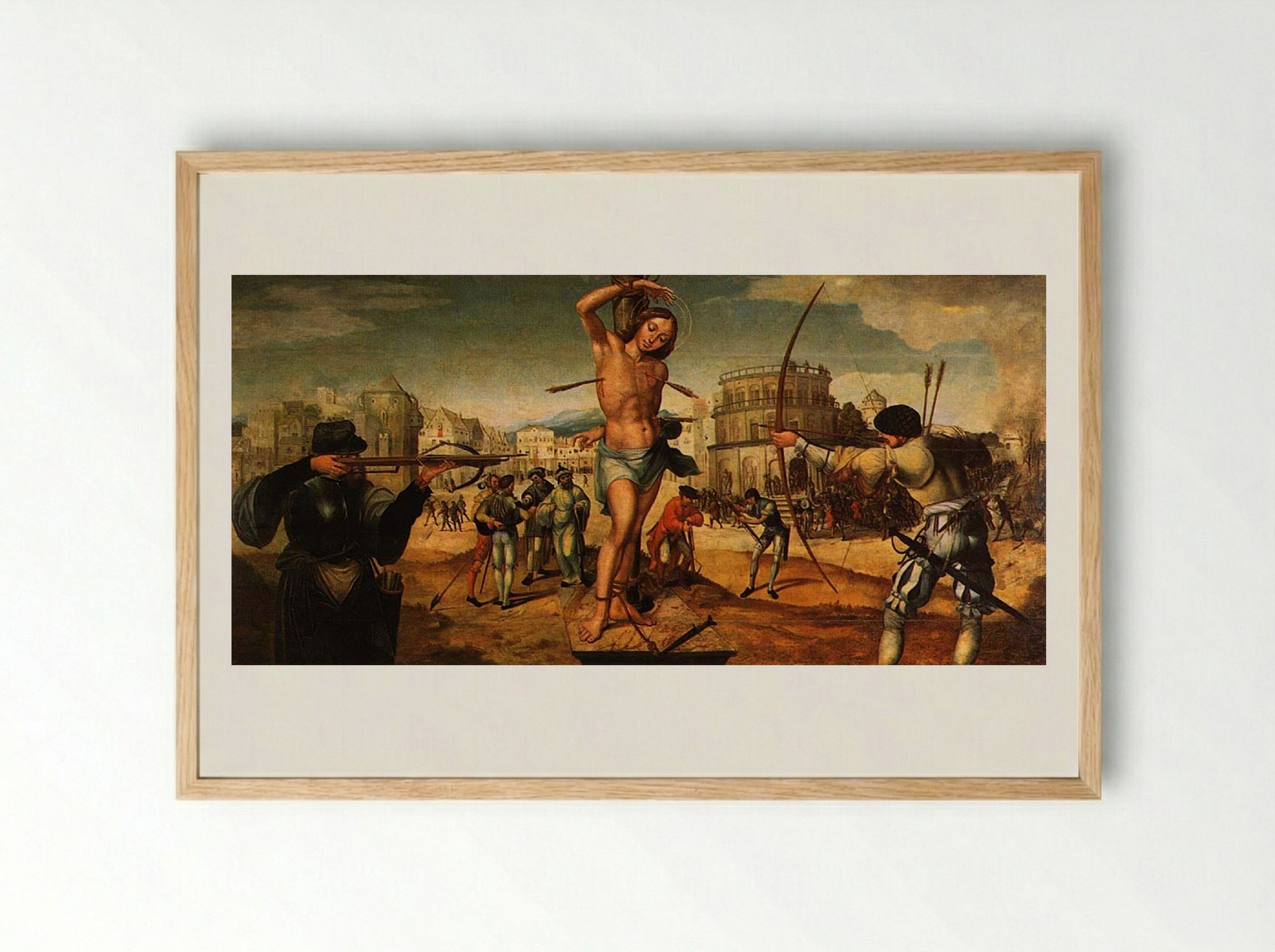 Martírio de São Sebastião - Gregorio Lopes - Framed Print Wood