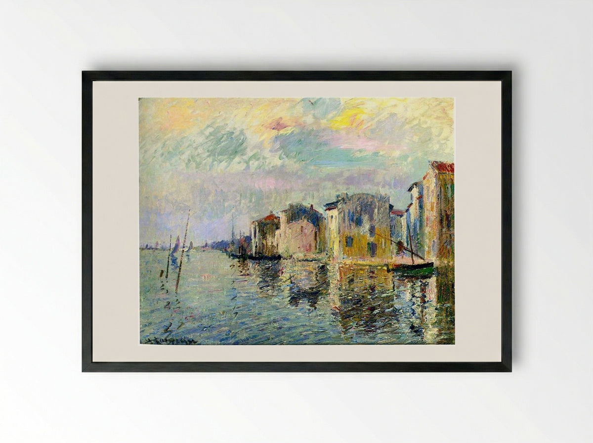 Martigues - Gustave Loiseau - Framed Print Black