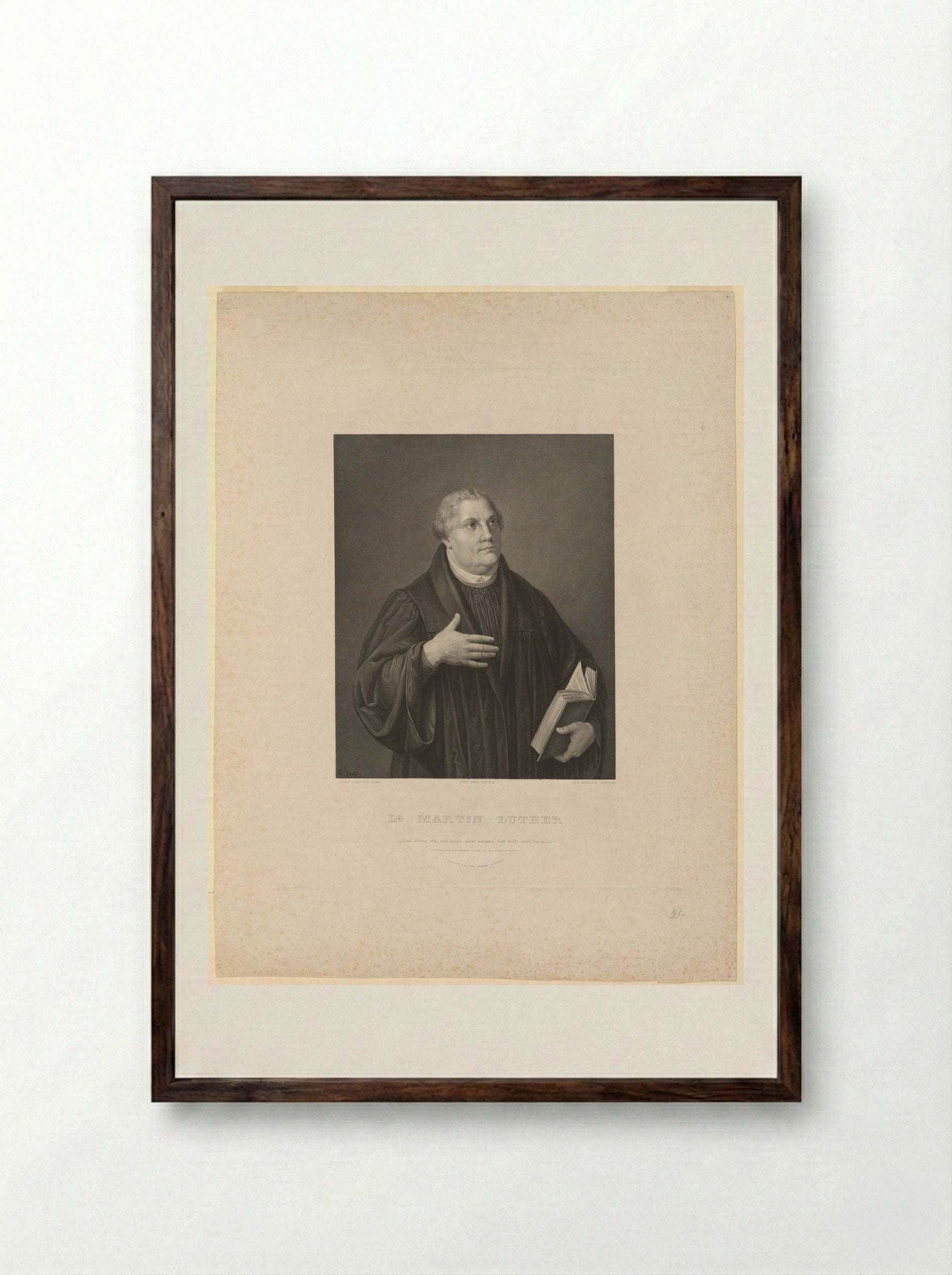 Martin Luther - Johann Friedrich Müller - Framed Print Dark Wood