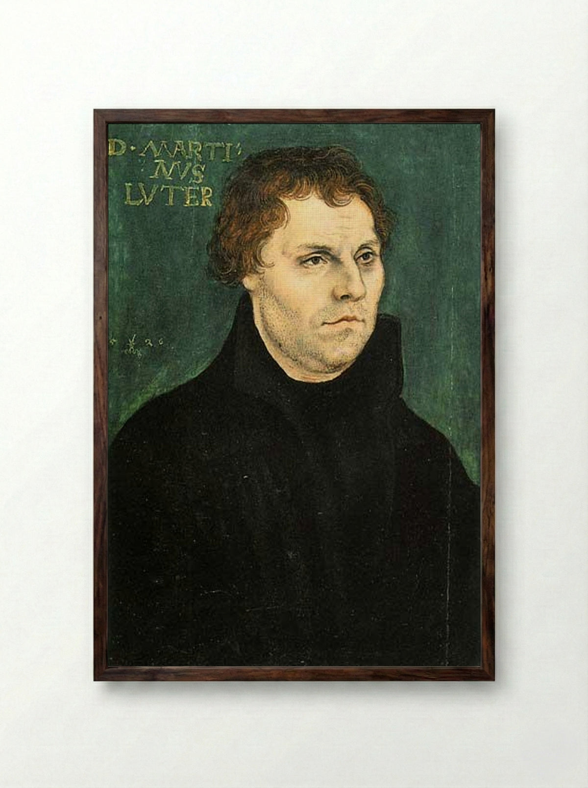 Martin Luther - Lucas Cranach the Elder - Framed Print Dark Wood