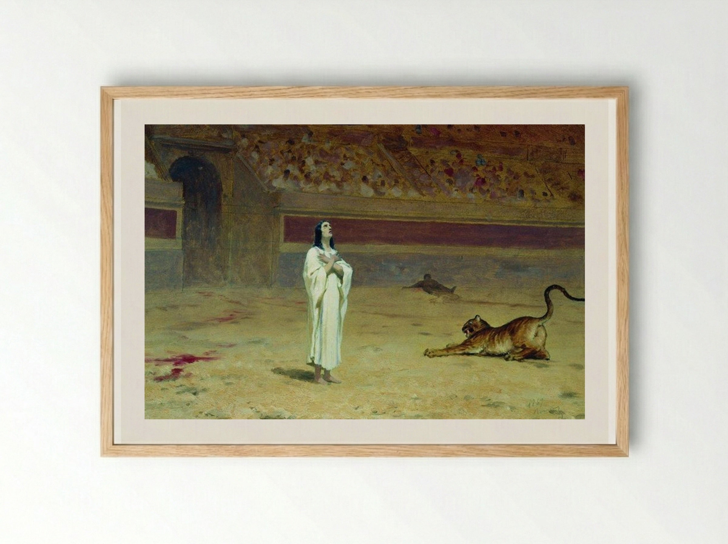 Martyr in the Circus - Fyodor Bronnikov - Framed Print Wood
