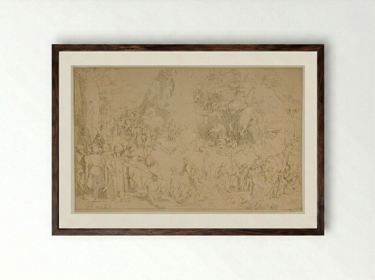 Martyrdom of Christians - Anne Claude de Thubières, comte de Caylus - Framed Print Dark Wood
